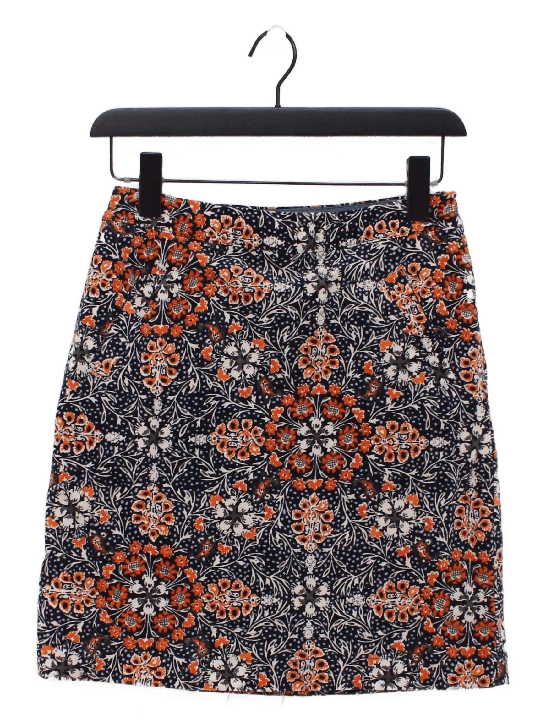 White Stuff Women's Mini Skirt UK 6 Blue Floral Cotton with Elastane Short Mini
