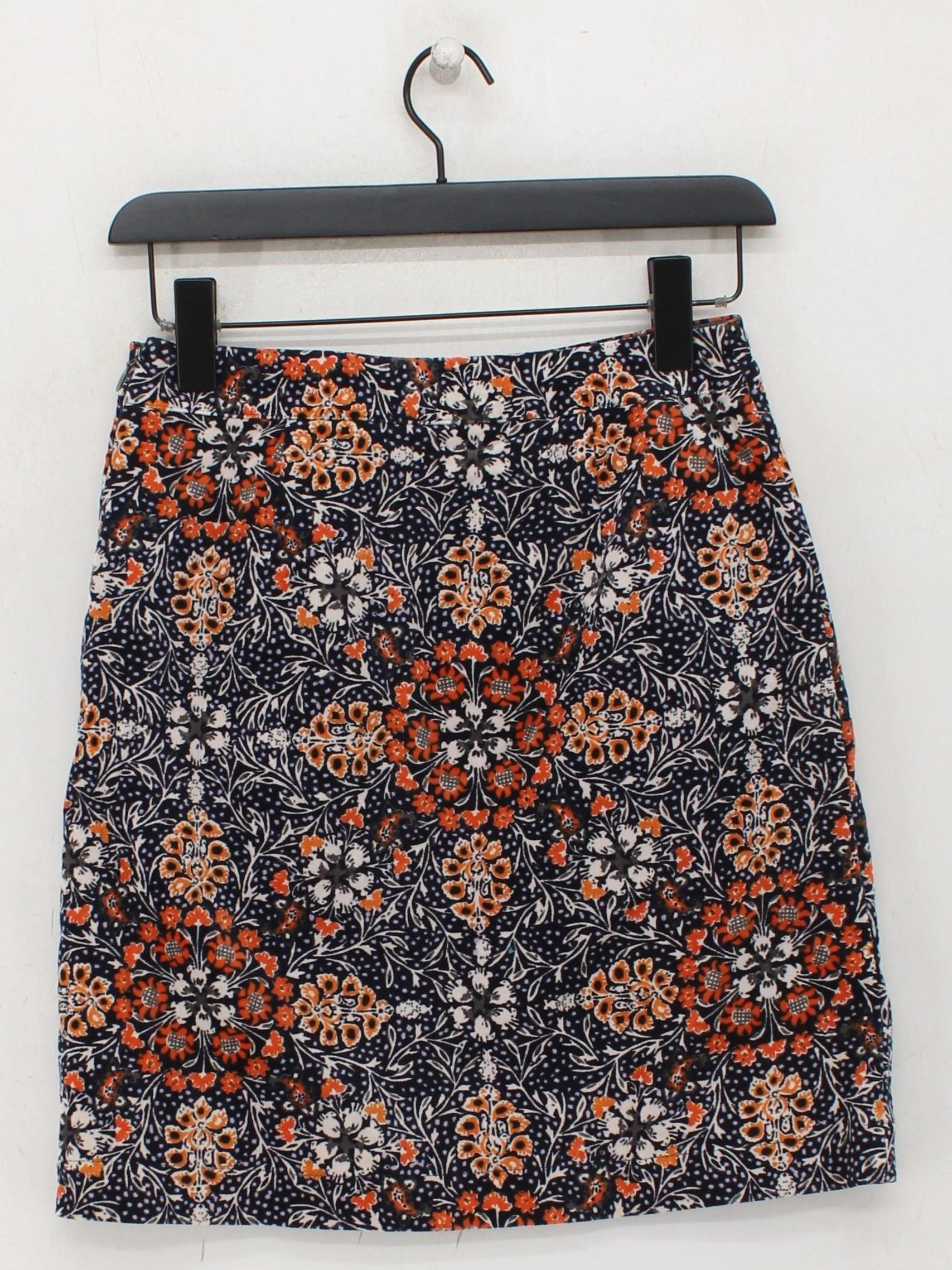 White Stuff Women's Mini Skirt UK 6 Blue Floral Cotton with Elastane Short Mini - Image 2