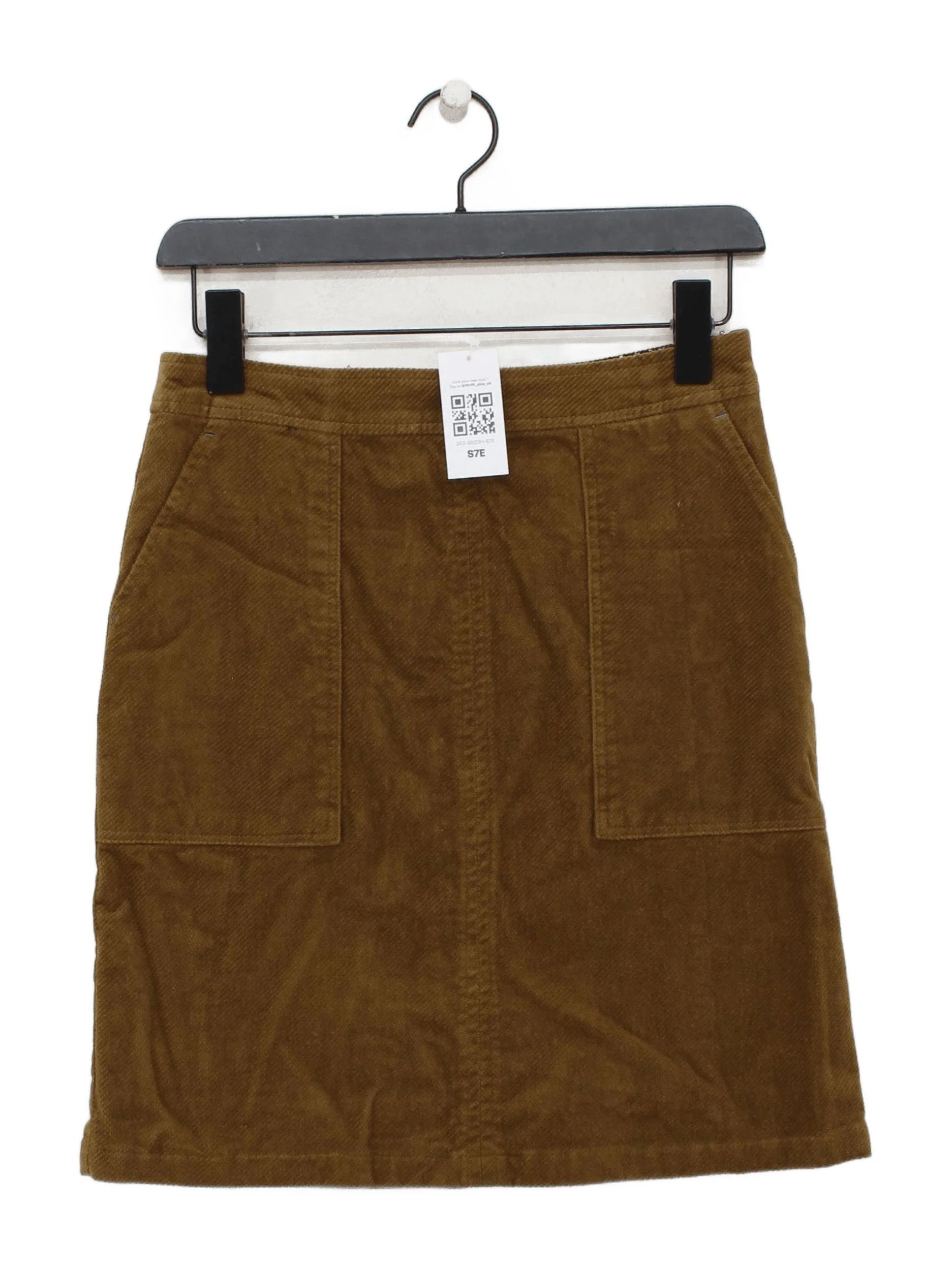 White Stuff Women's Mini Skirt UK 6 Brown Cotton with Elastane Short Mini