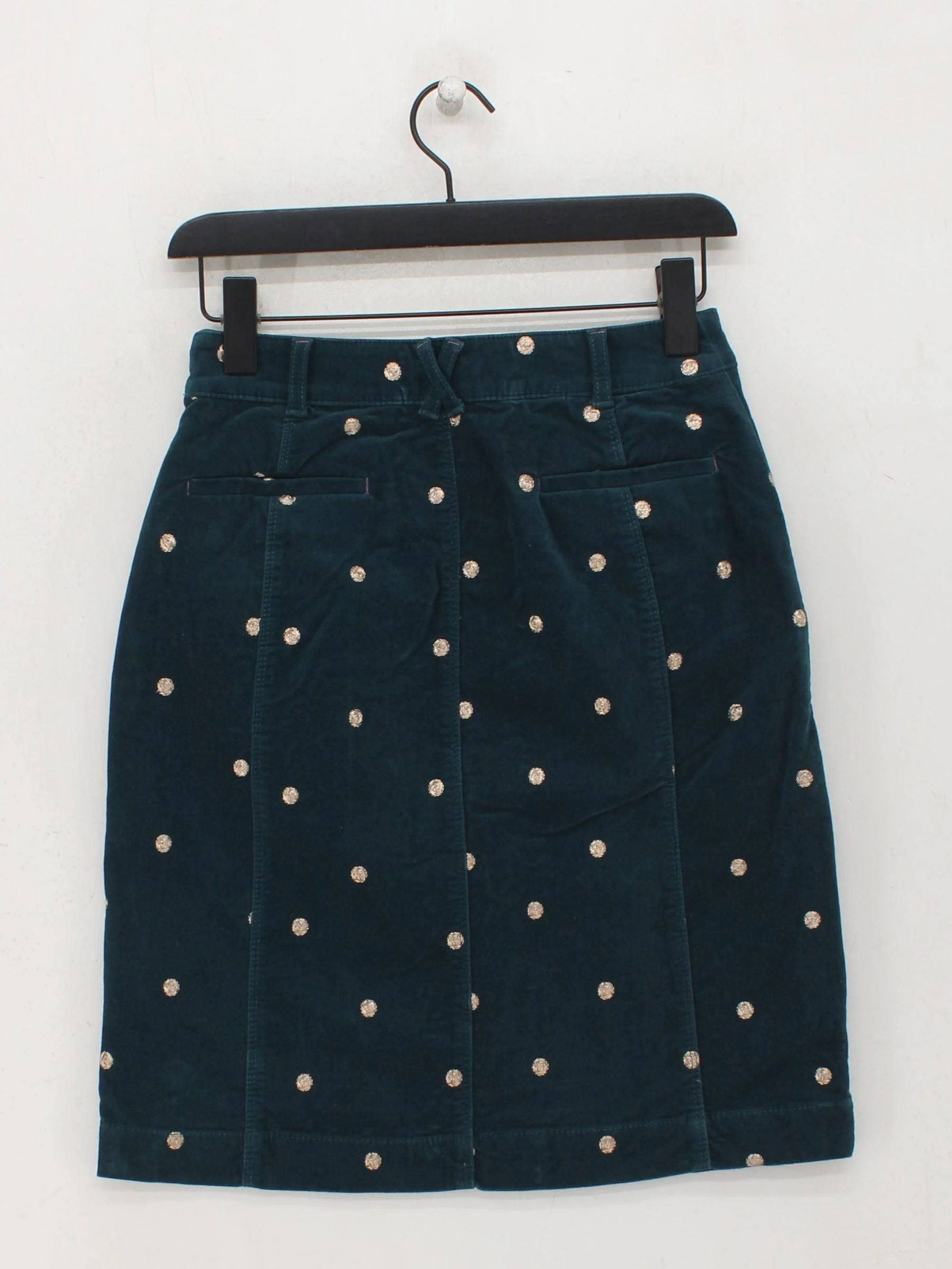 White Stuff Women's Mini Skirt UK 6 Green Cotton with Elastane, Polyester Mini - Image 2