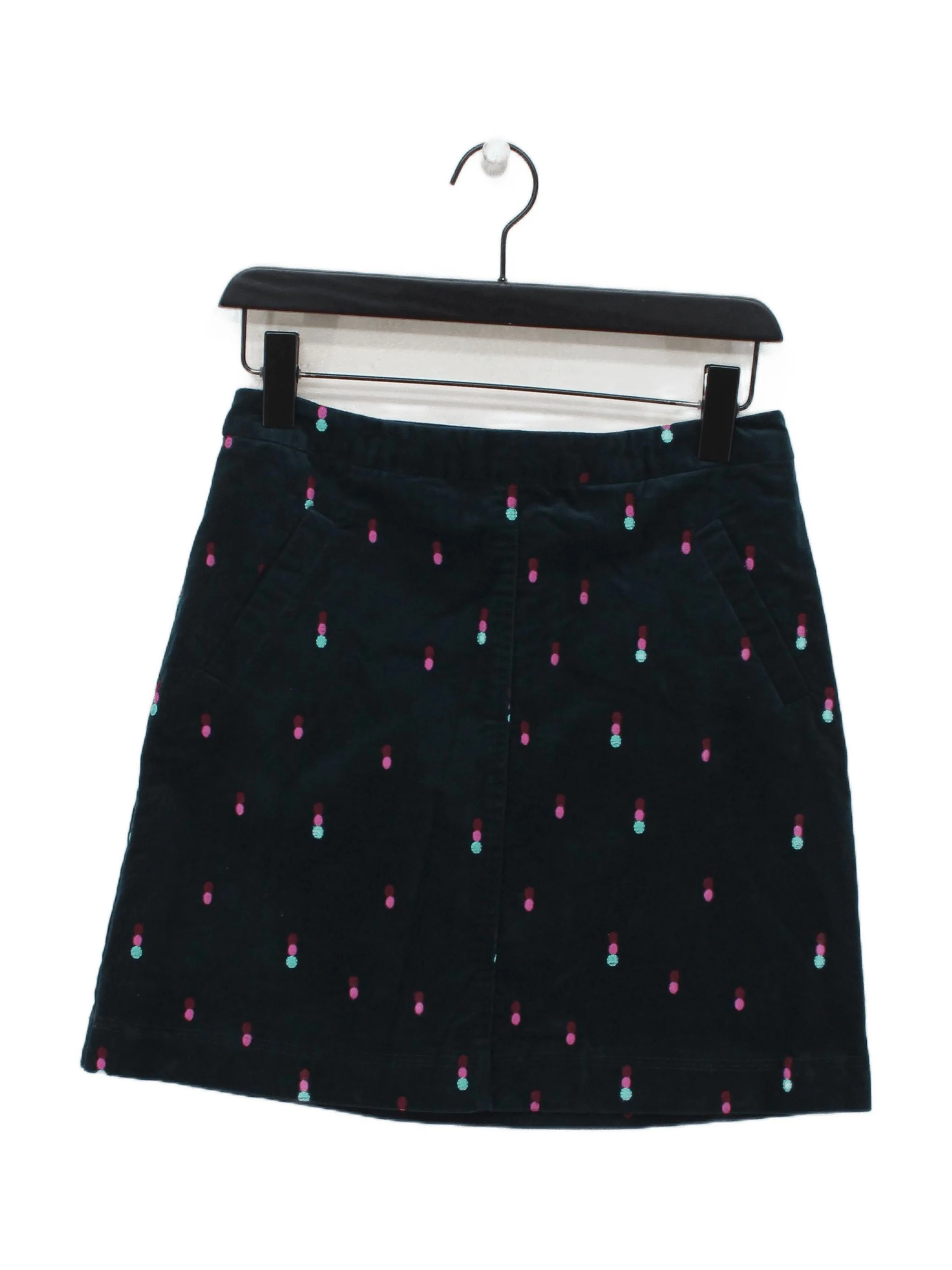 White Stuff Women's Mini Skirt UK 6 Green Cotton with Elastane, Polyester Mini