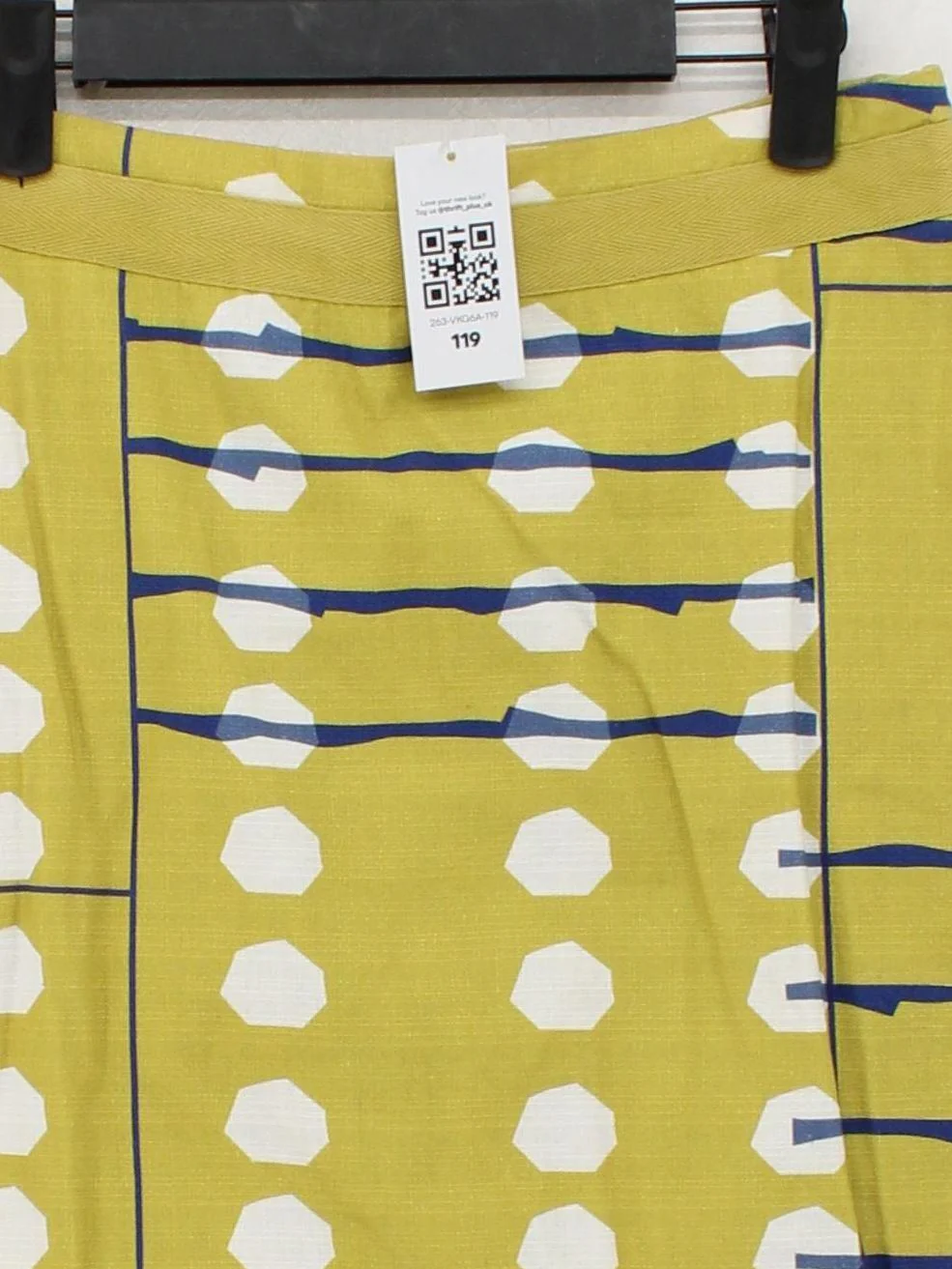 White Stuff Women's Mini Skirt UK 6 Yellow Geometric 100% Cotton Short Mini - Image 3