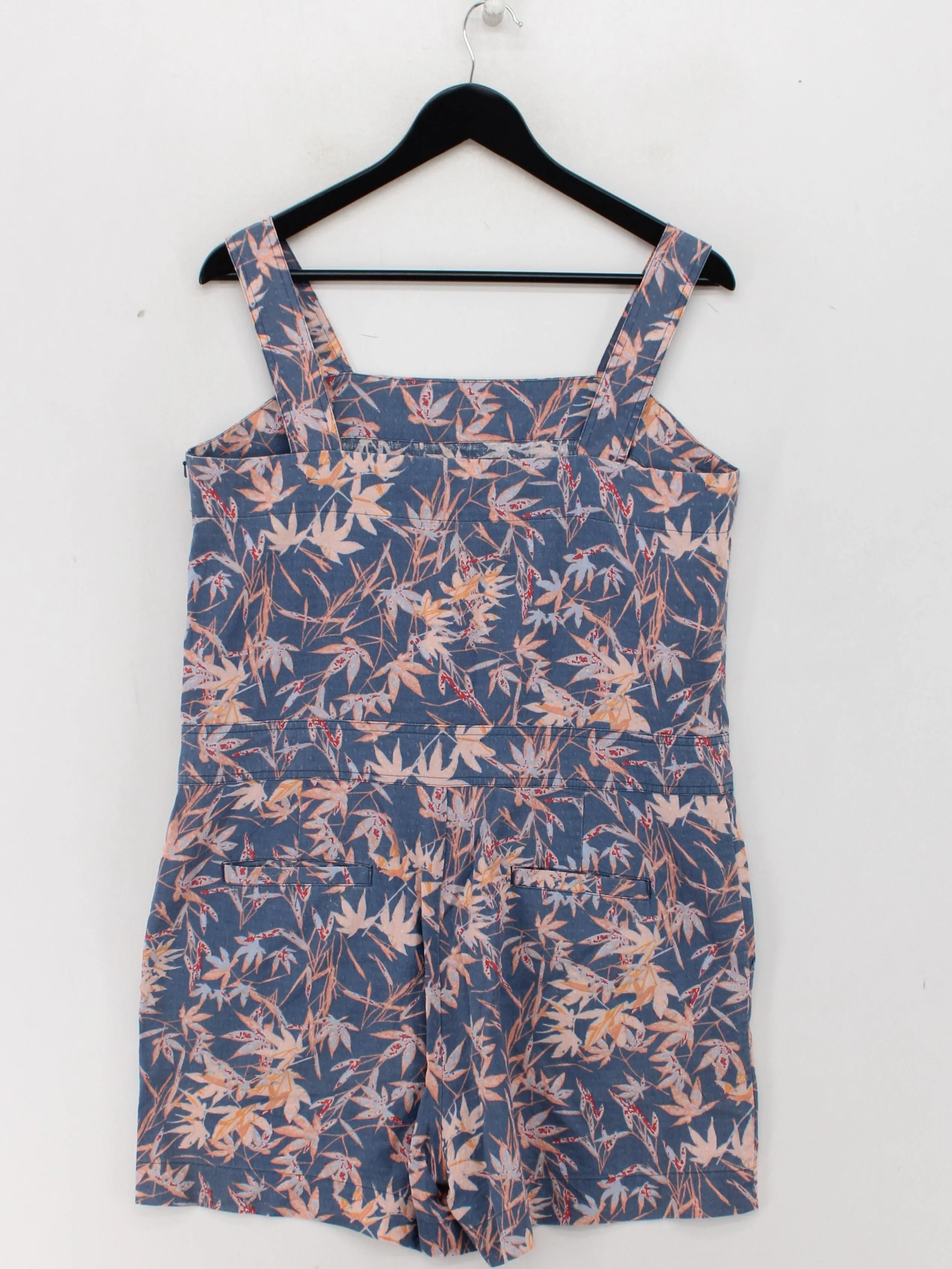 White Stuff Women's Playsuit M Blue Floral 100% Cotton Playsuit - Image 2
