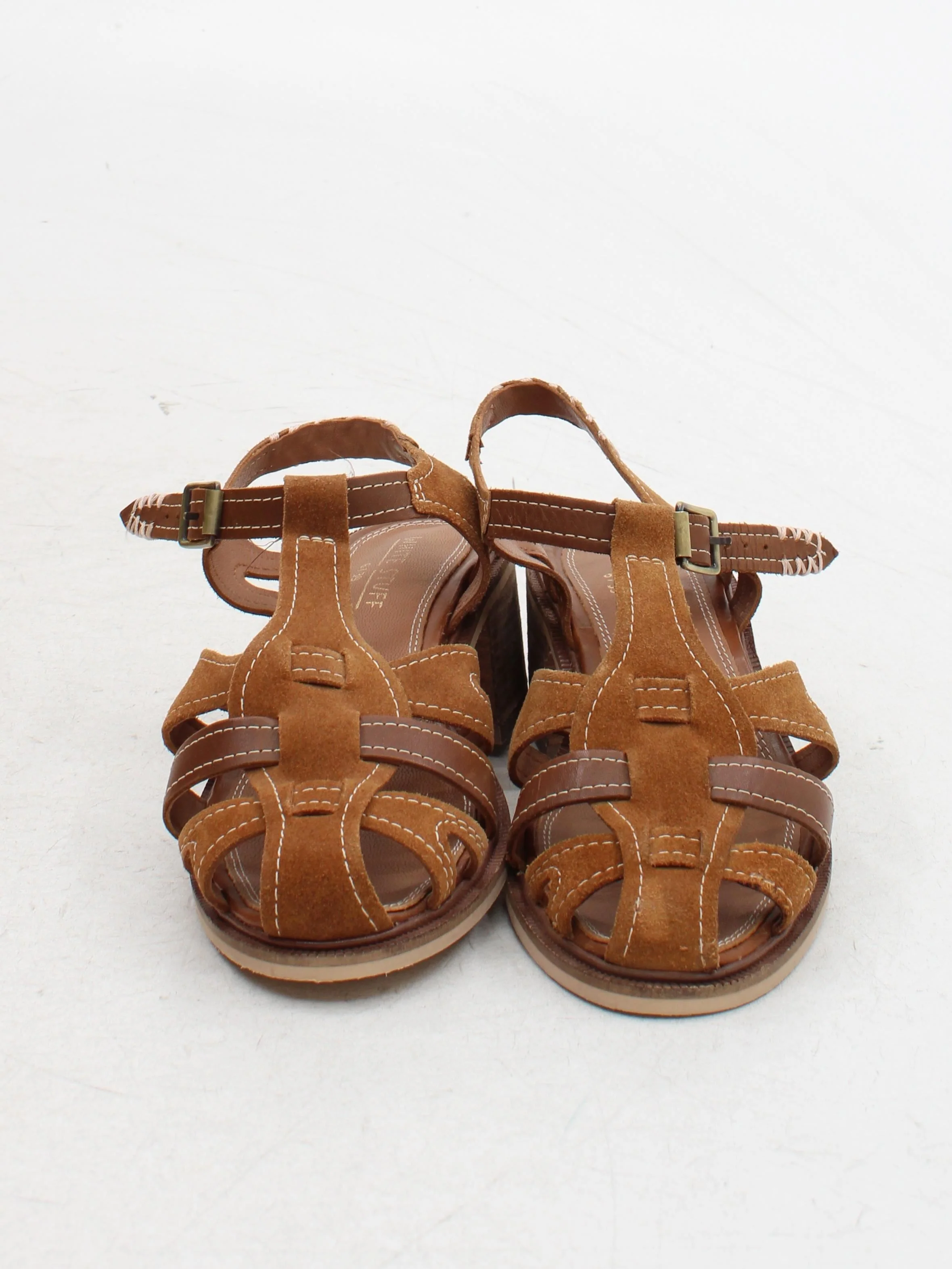 White Stuff Women's Sandals UK 6 Tan Suede with Leather Strappy - Image 2