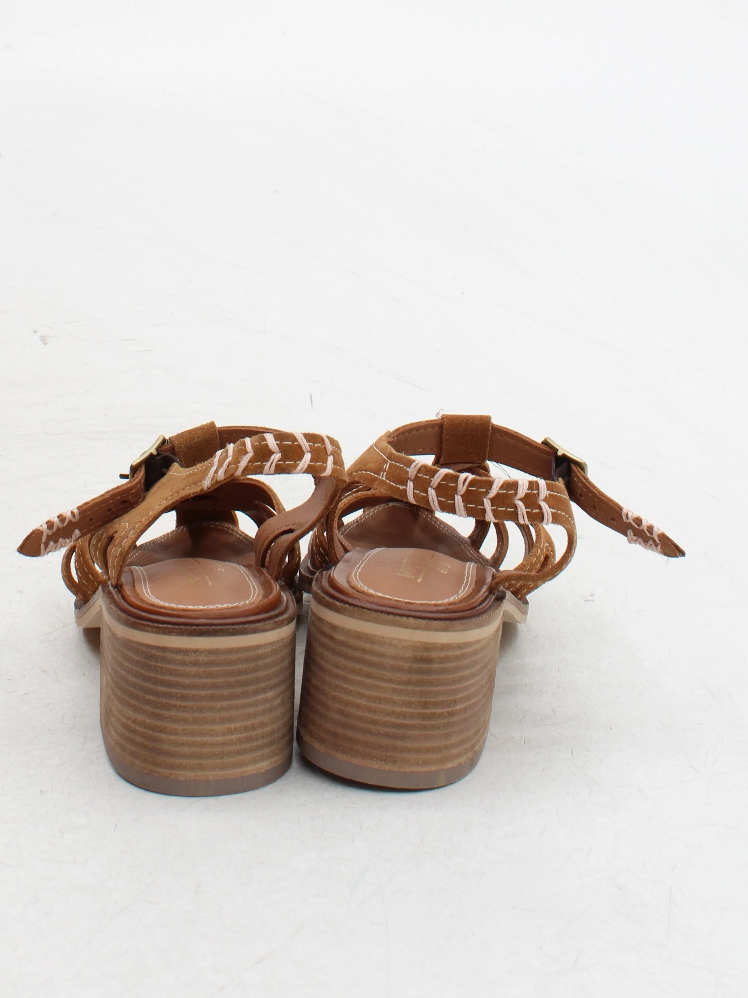 White Stuff Women's Sandals UK 6 Tan Suede with Leather Strappy - Image 3