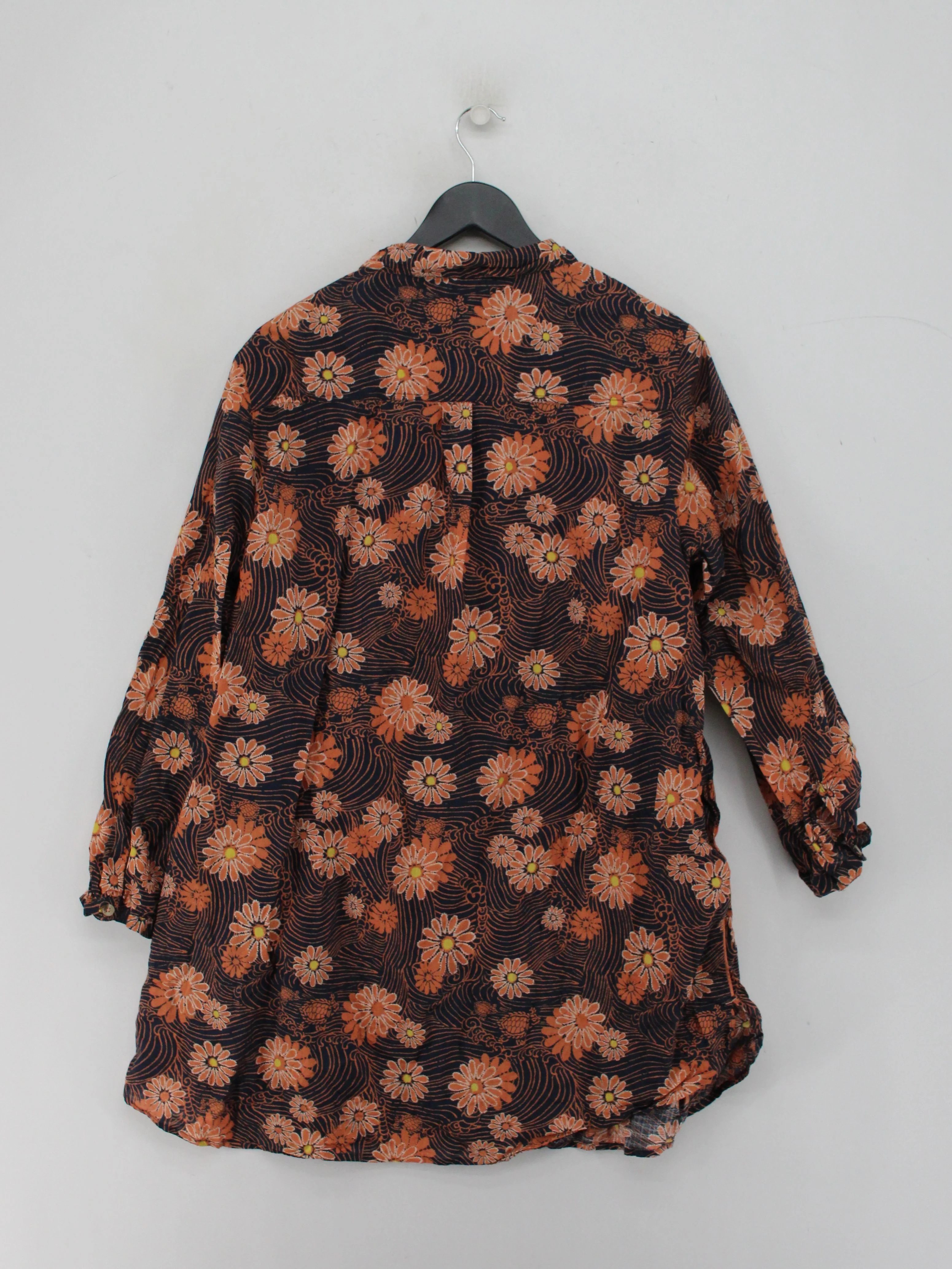 White Stuff Women's Shirt L Multi Floral 100% Cotton Long Sleeve Collared Basic - Image 2