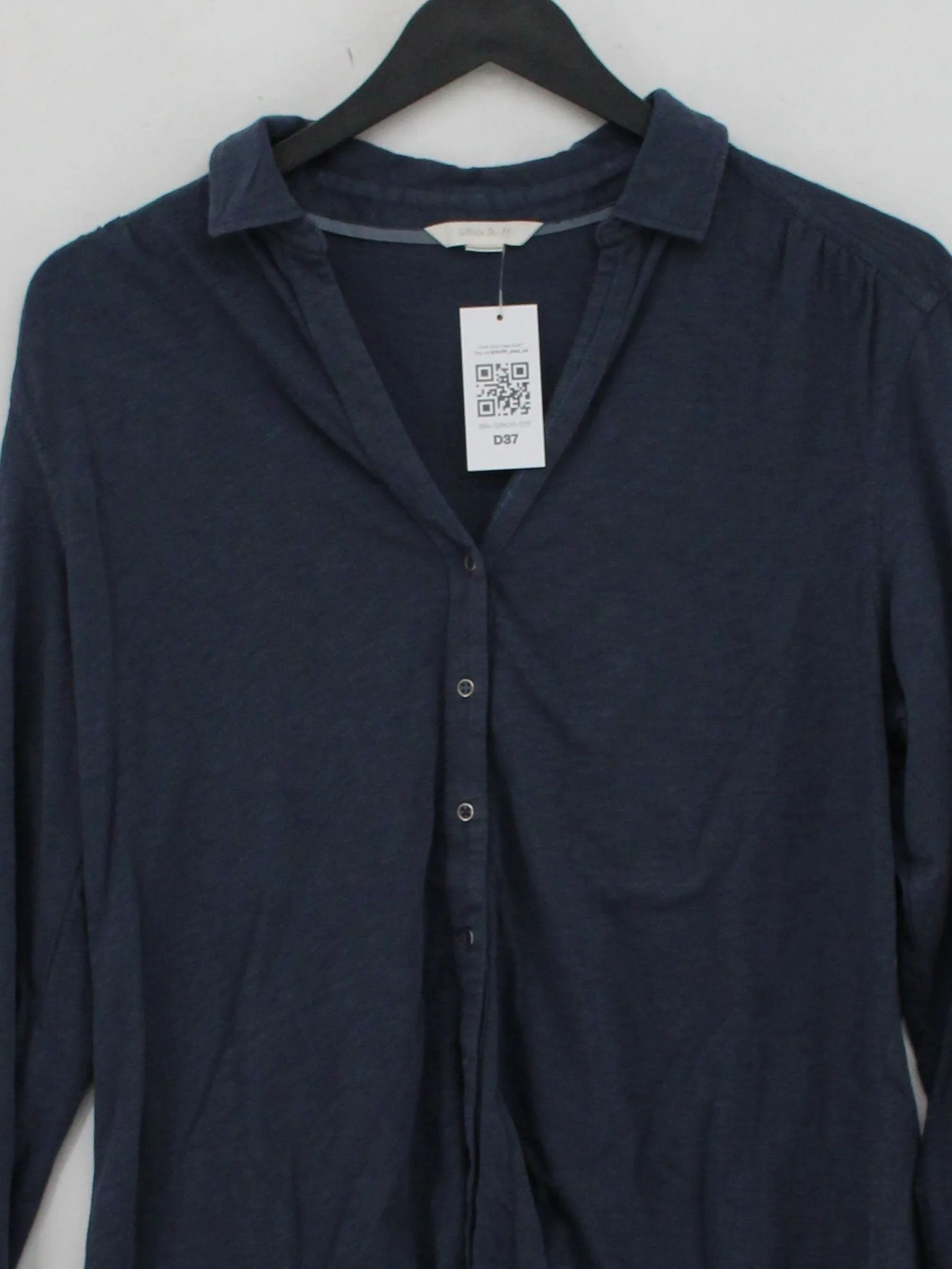 White Stuff Women's Shirt M Blue 100% Cotton Long Sleeve Collared Basic - Image 3