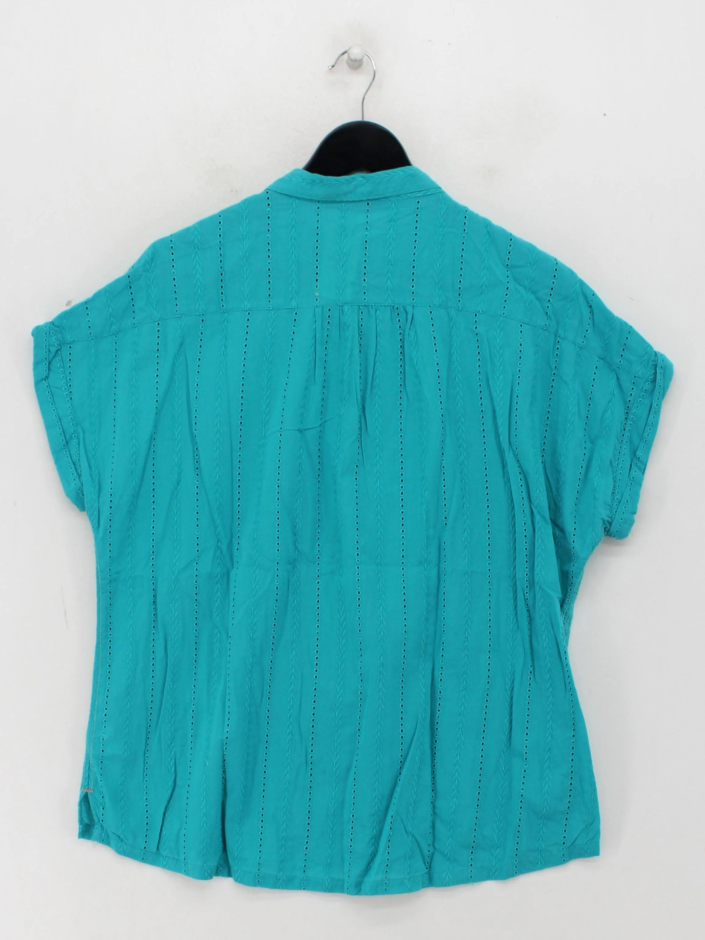 White Stuff Women's Shirt S Green 100% Cotton Short Sleeve Collared Basic - Image 2