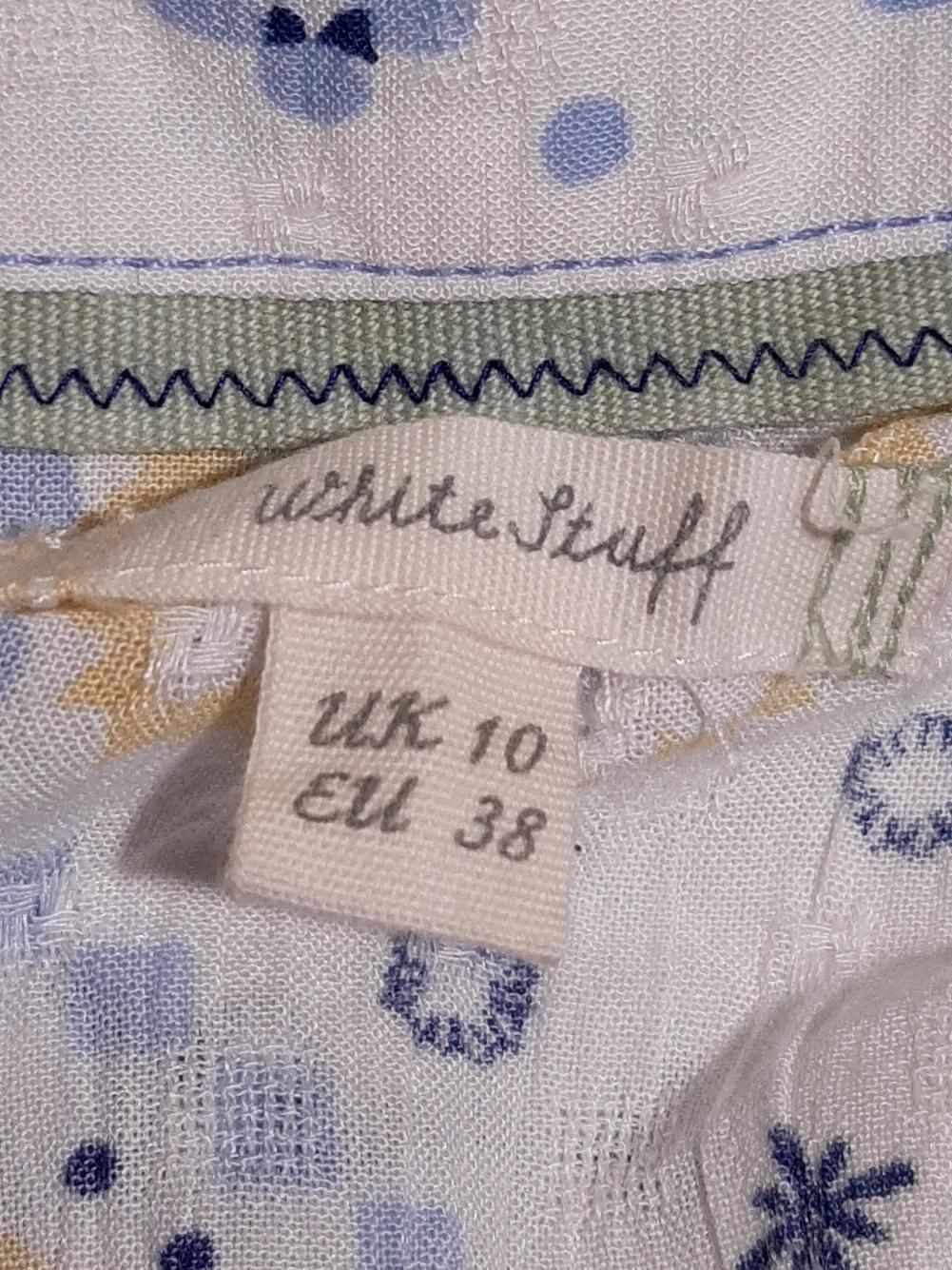 White Stuff Women's Shirt UK 10 White 100% Viscose Short Sleeve V-Neck Basic - Image 5