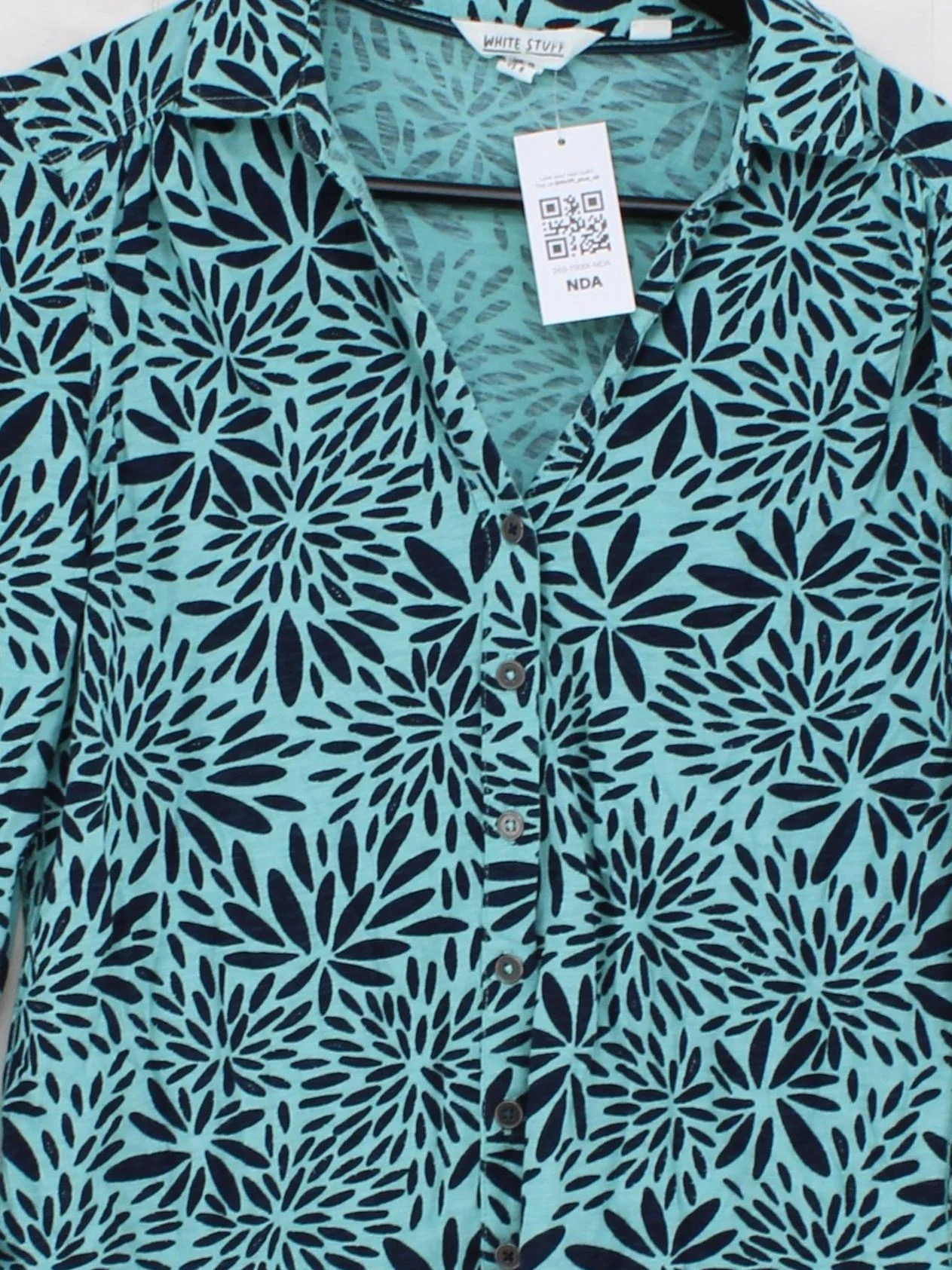 White Stuff Women's Shirt UK 12 Blue 100% Cotton Basic - Image 3