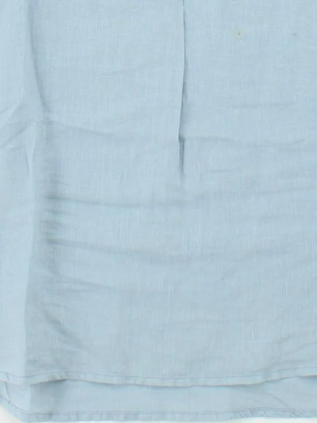 White Stuff Women's Shirt UK 12 Blue 100% Linen Short Sleeve Collared Basic - Image 4