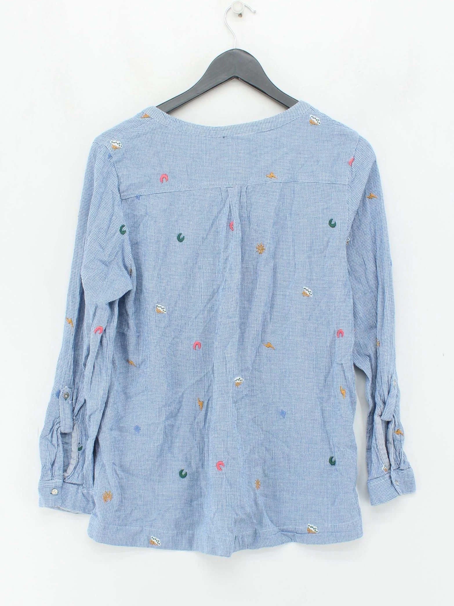 White Stuff Women's Shirt UK 12 Blue Cotton with Polyester Basic - Image 2