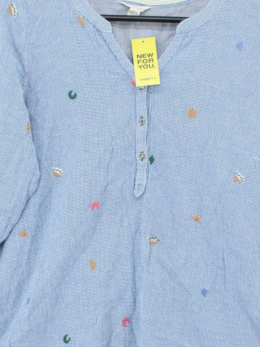 White Stuff Women's Shirt UK 12 Blue Cotton with Polyester Basic - Image 3