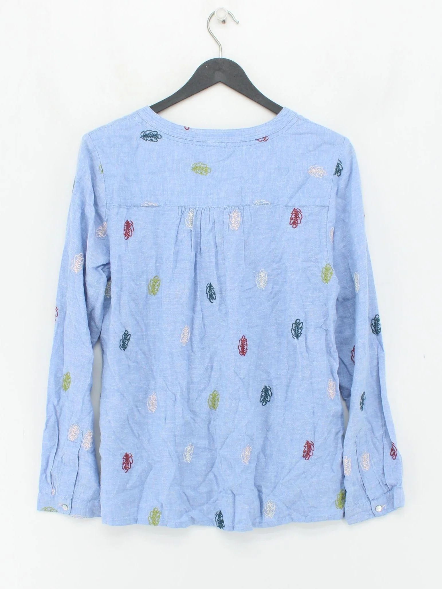White Stuff Women's Shirt UK 12 Blue Linen with Viscose, Polyester Basic - Image 2