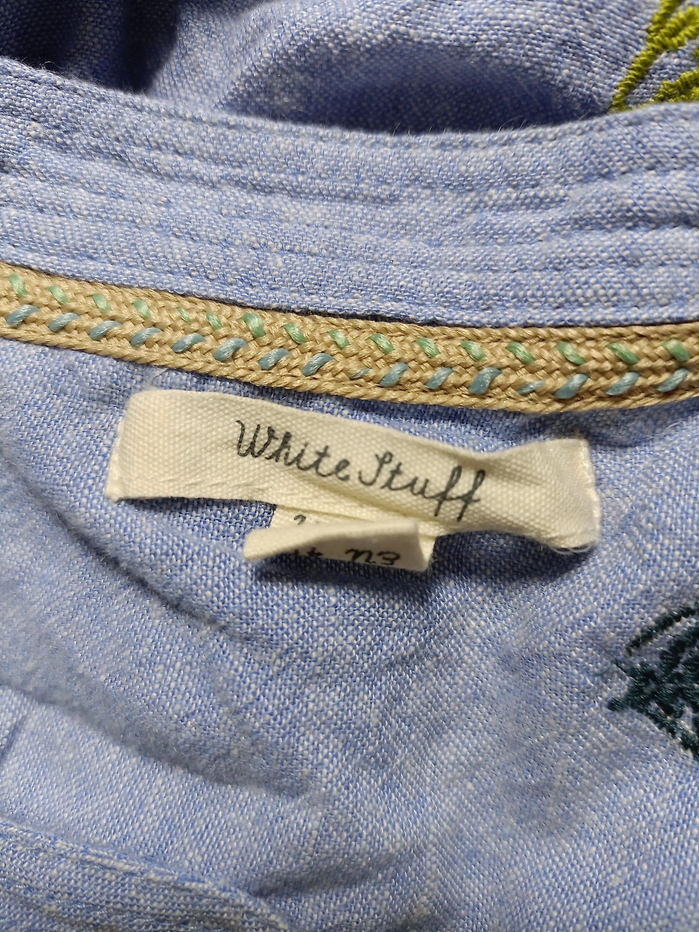 White Stuff Women's Shirt UK 12 Blue Linen with Viscose, Polyester Basic - Image 5