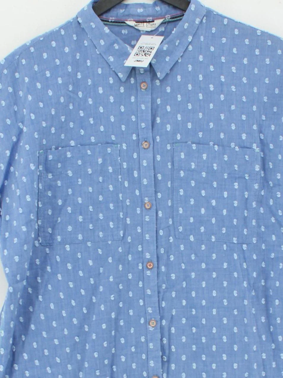 White Stuff Women's Shirt UK 14 Blue 100% Cotton Basic - Image 3