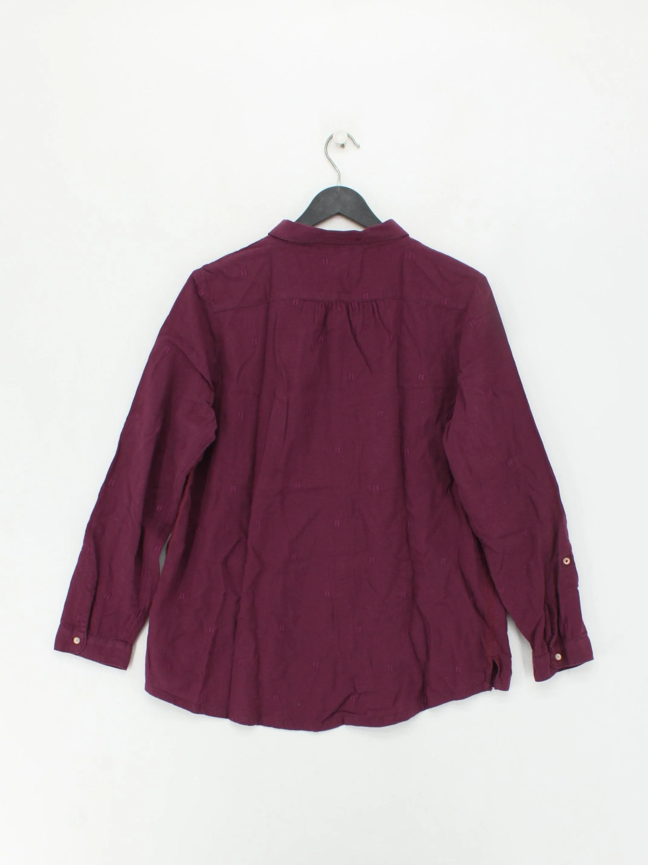 White Stuff Women's Shirt UK 14 Purple 100% Cotton Long Sleeve Collared Basic - Image 2