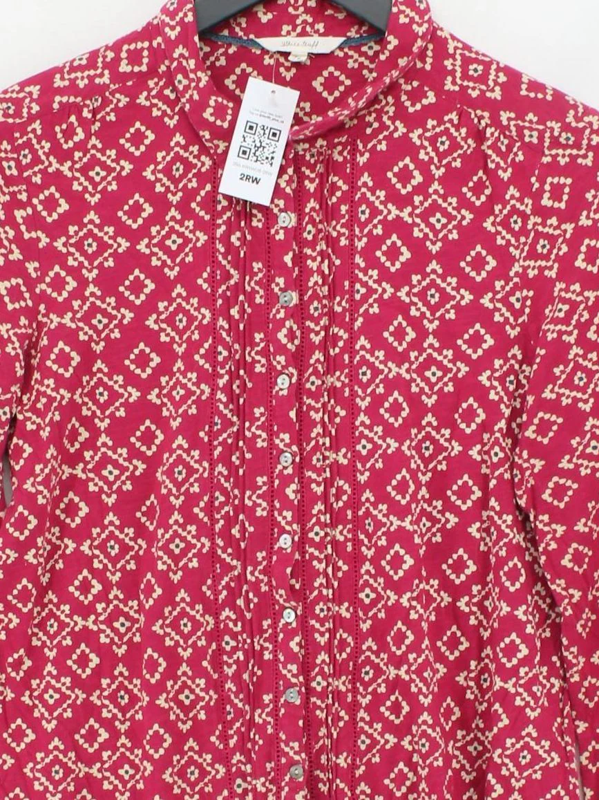 White Stuff Women's Shirt UK 14 Red 100% Cotton Basic - Image 3