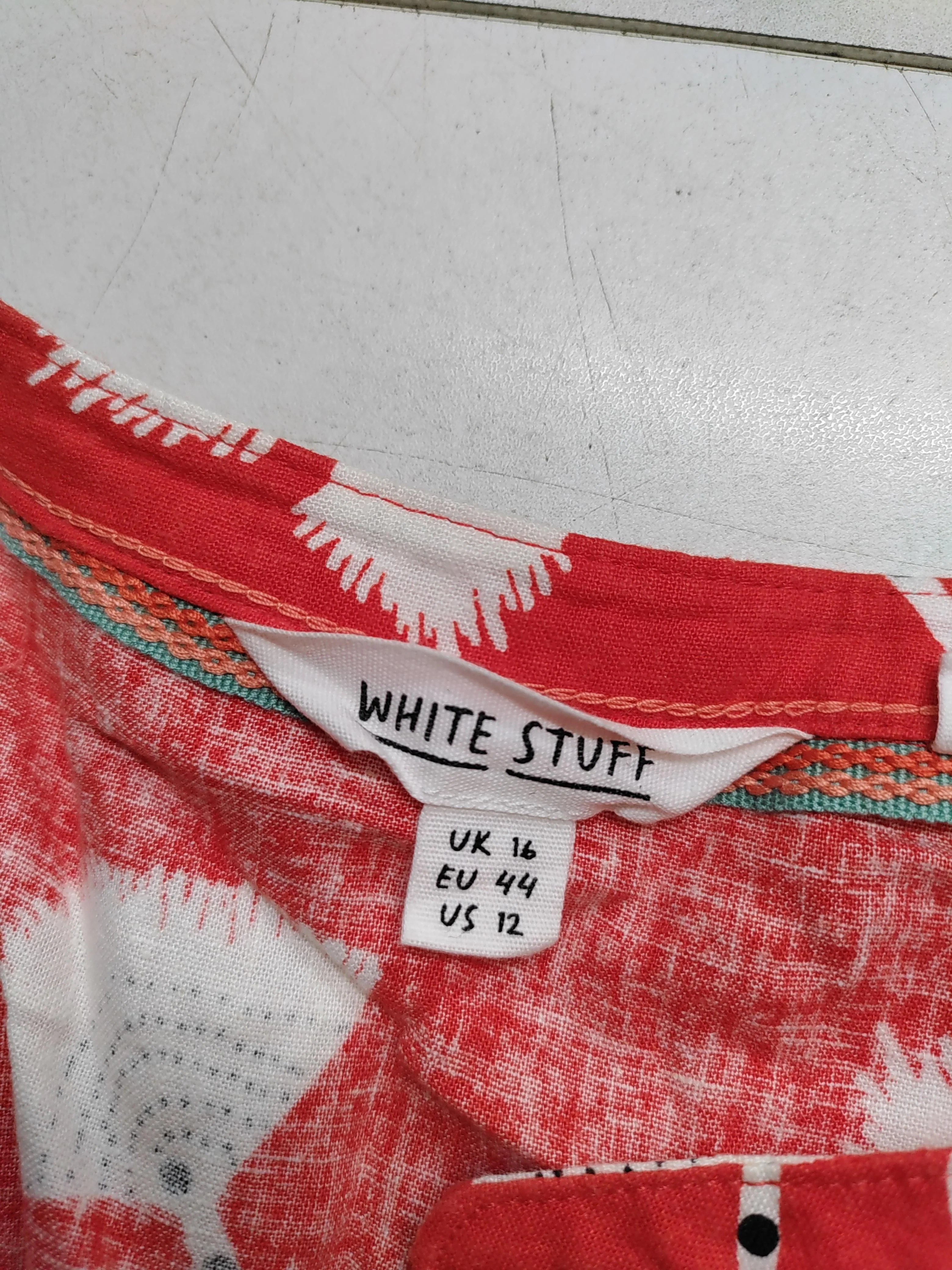 White Stuff Women's Shirt UK 14 Red Linen with Viscose Basic - Image 5
