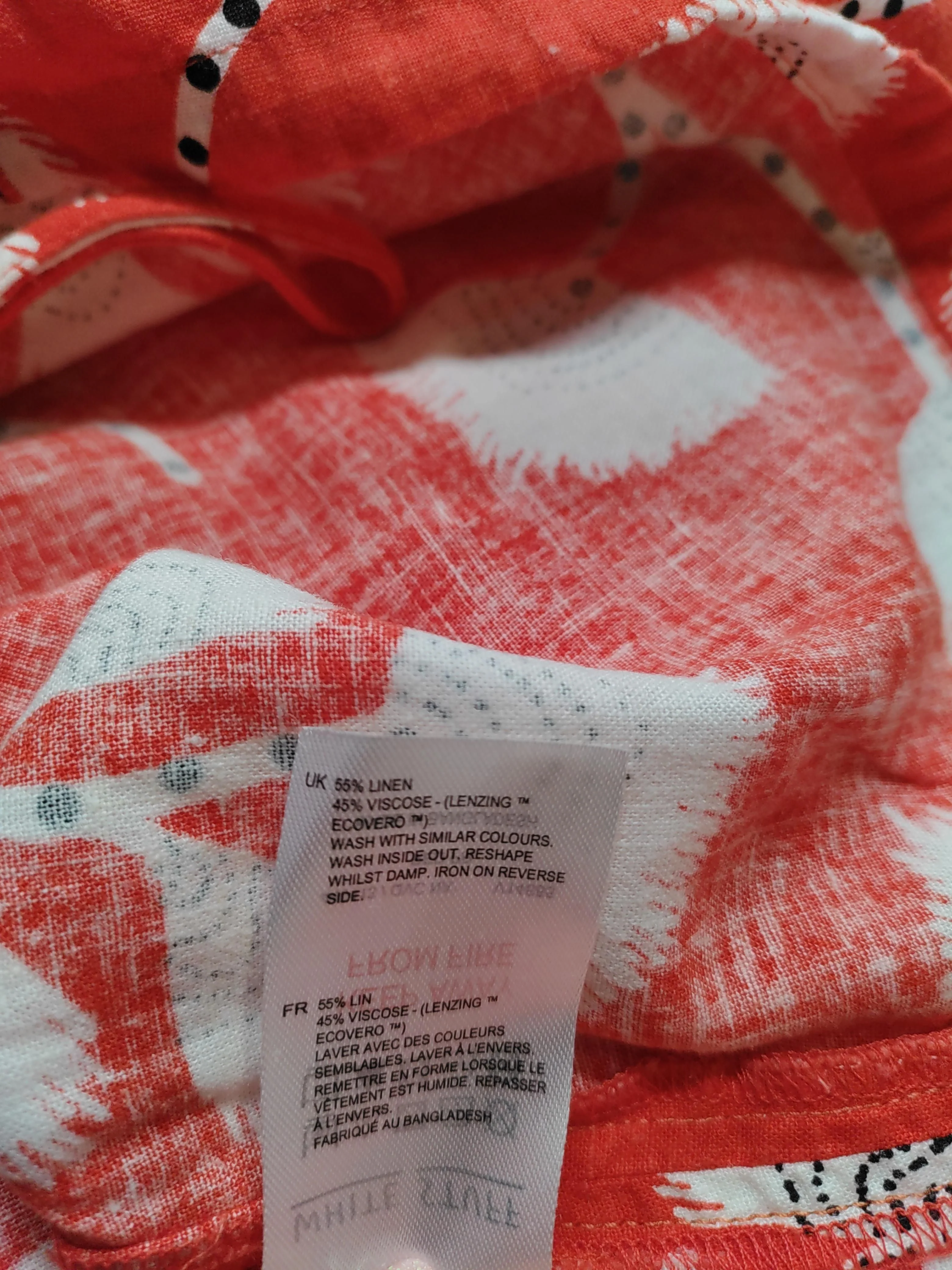 White Stuff Women's Shirt UK 14 Red Linen with Viscose Basic - Image 6