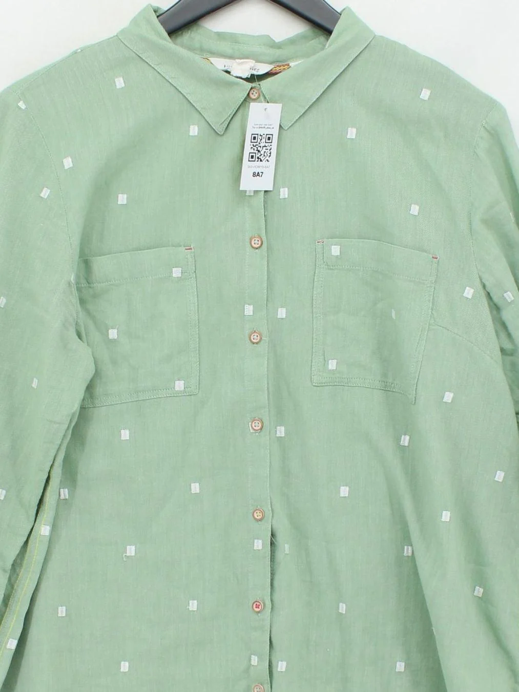 White Stuff Women's Shirt UK 16 Green 100% Cotton Basic - Image 3