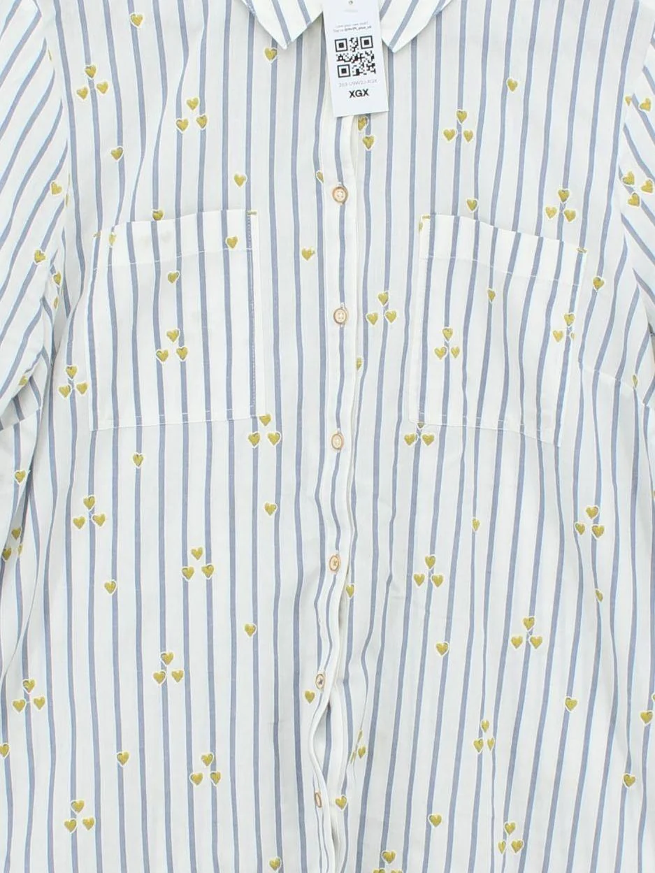 White Stuff Women's Shirt UK 16 Multi 100% Cotton Long Sleeve Collared Basic - Image 3