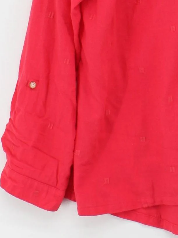 White Stuff Women's Shirt UK 16 Red 100% Cotton Long Sleeve Collared Basic - Image 4