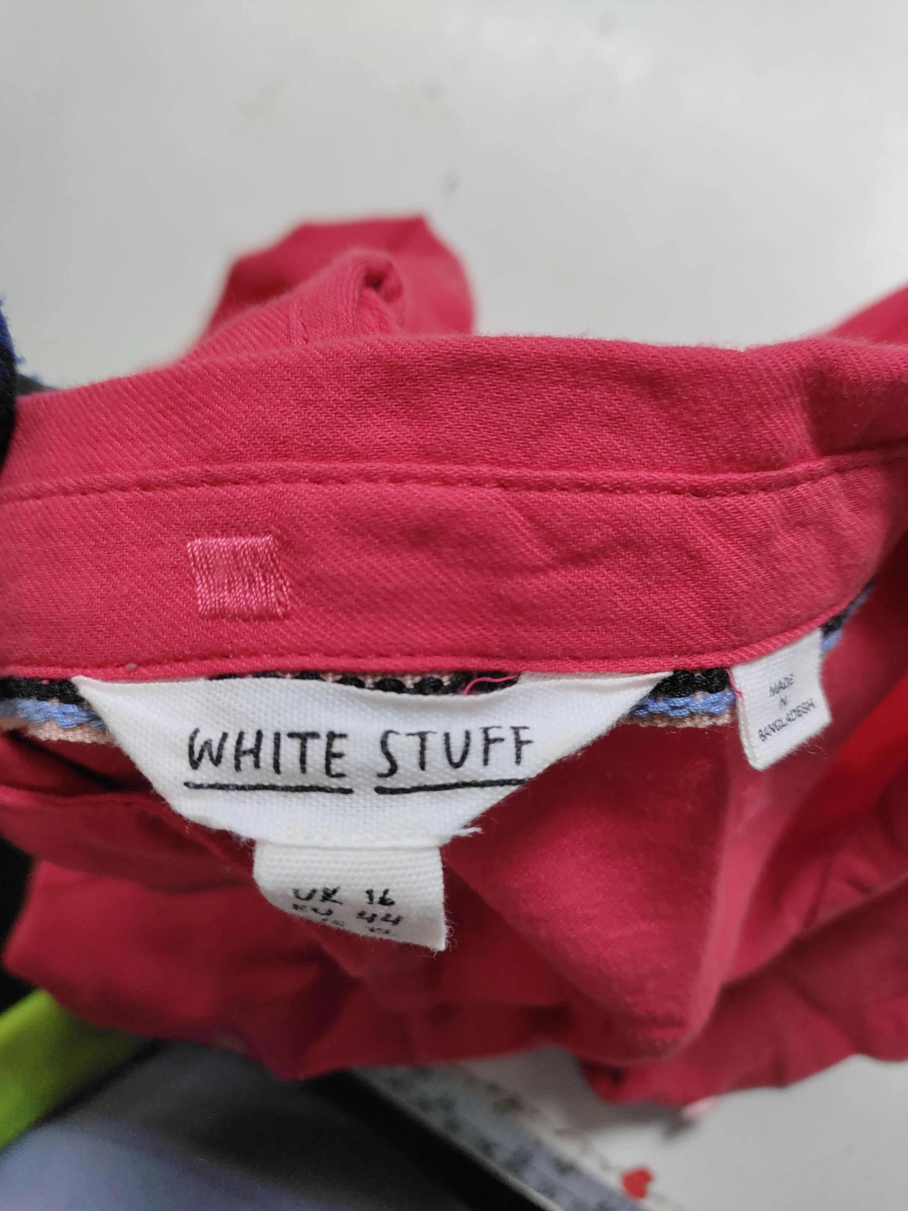White Stuff Women's Shirt UK 16 Red 100% Cotton Long Sleeve Collared Basic - Image 5