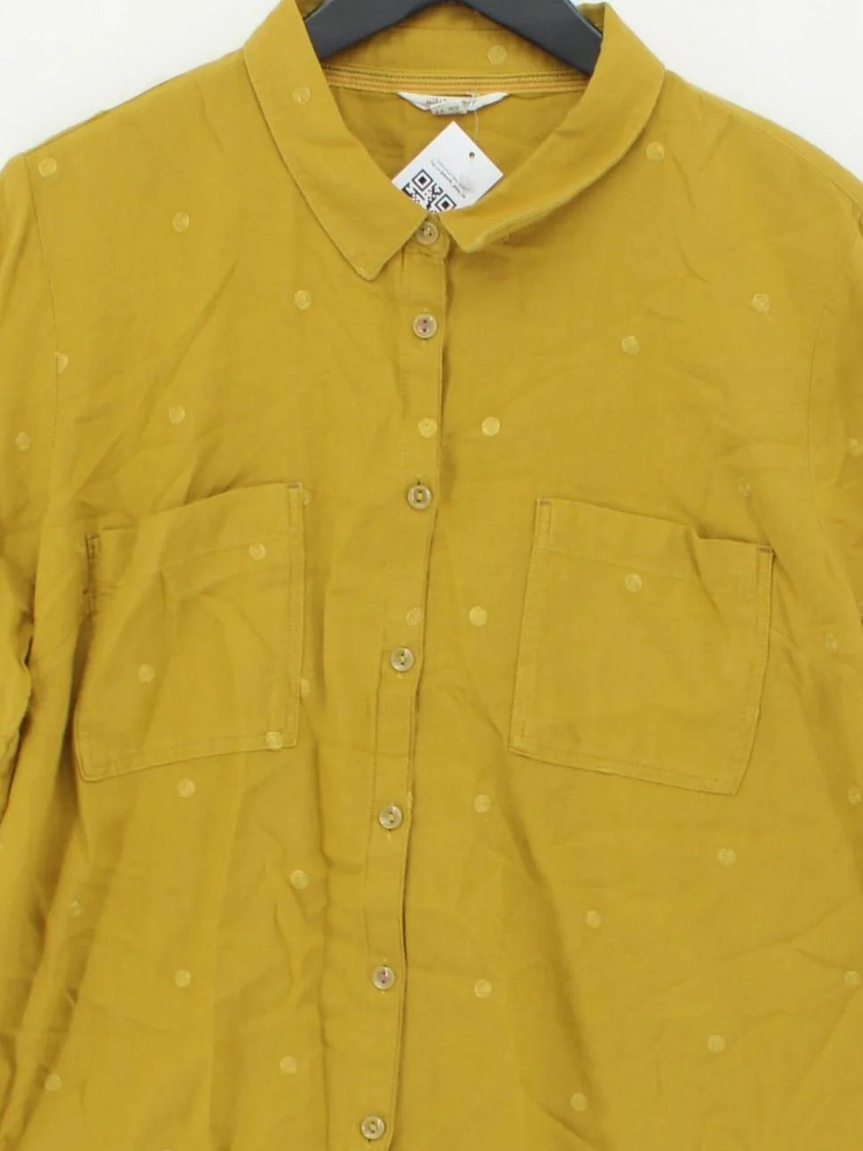 White Stuff Women's Shirt UK 16 Yellow Cotton with Viscose Basic - Image 3