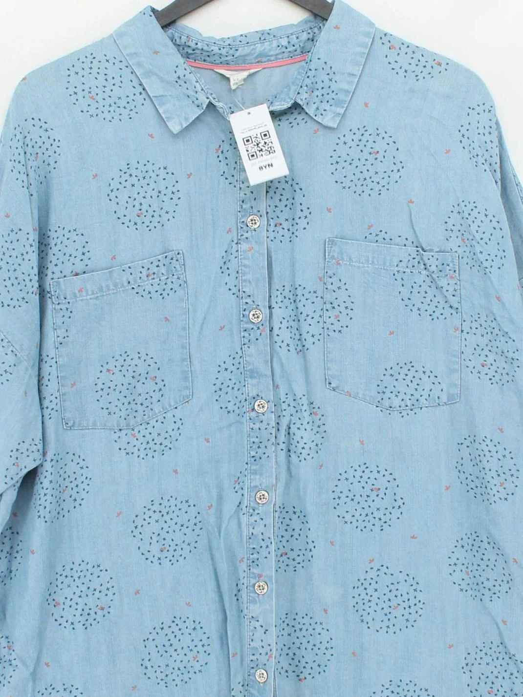 White Stuff Women's Shirt UK 18 Blue 100% Lyocell Modal Basic - Image 3