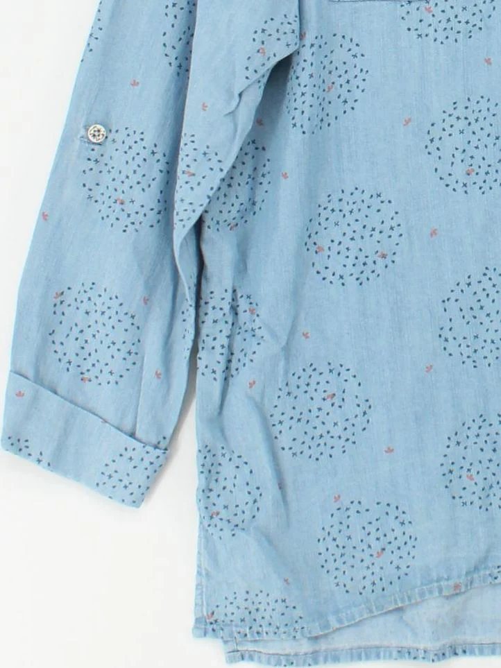 White Stuff Women's Shirt UK 18 Blue 100% Lyocell Modal Basic - Image 4