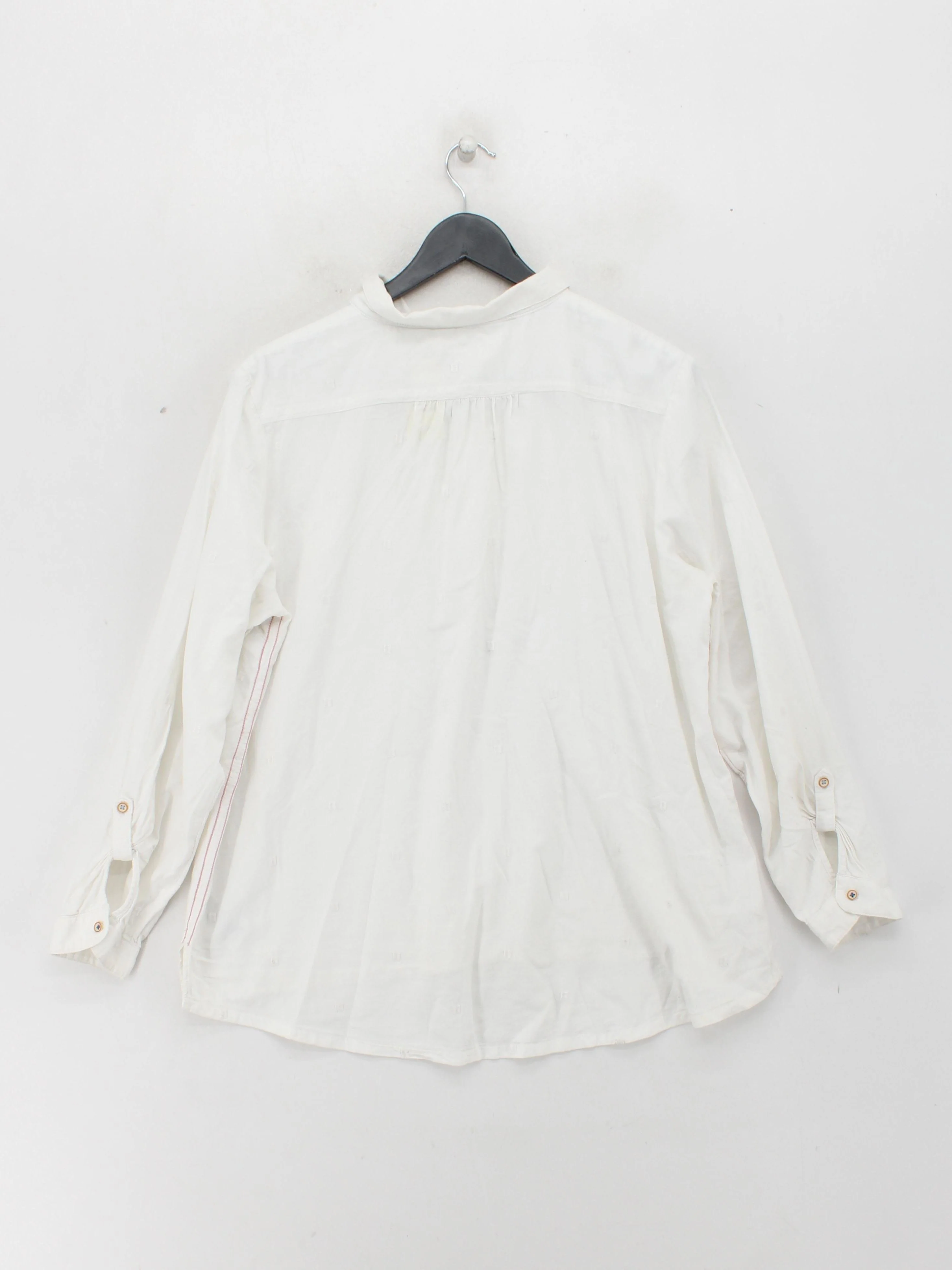 White Stuff Women's Shirt UK 18 White 100% Cotton Long Sleeve Collared Basic - Image 2