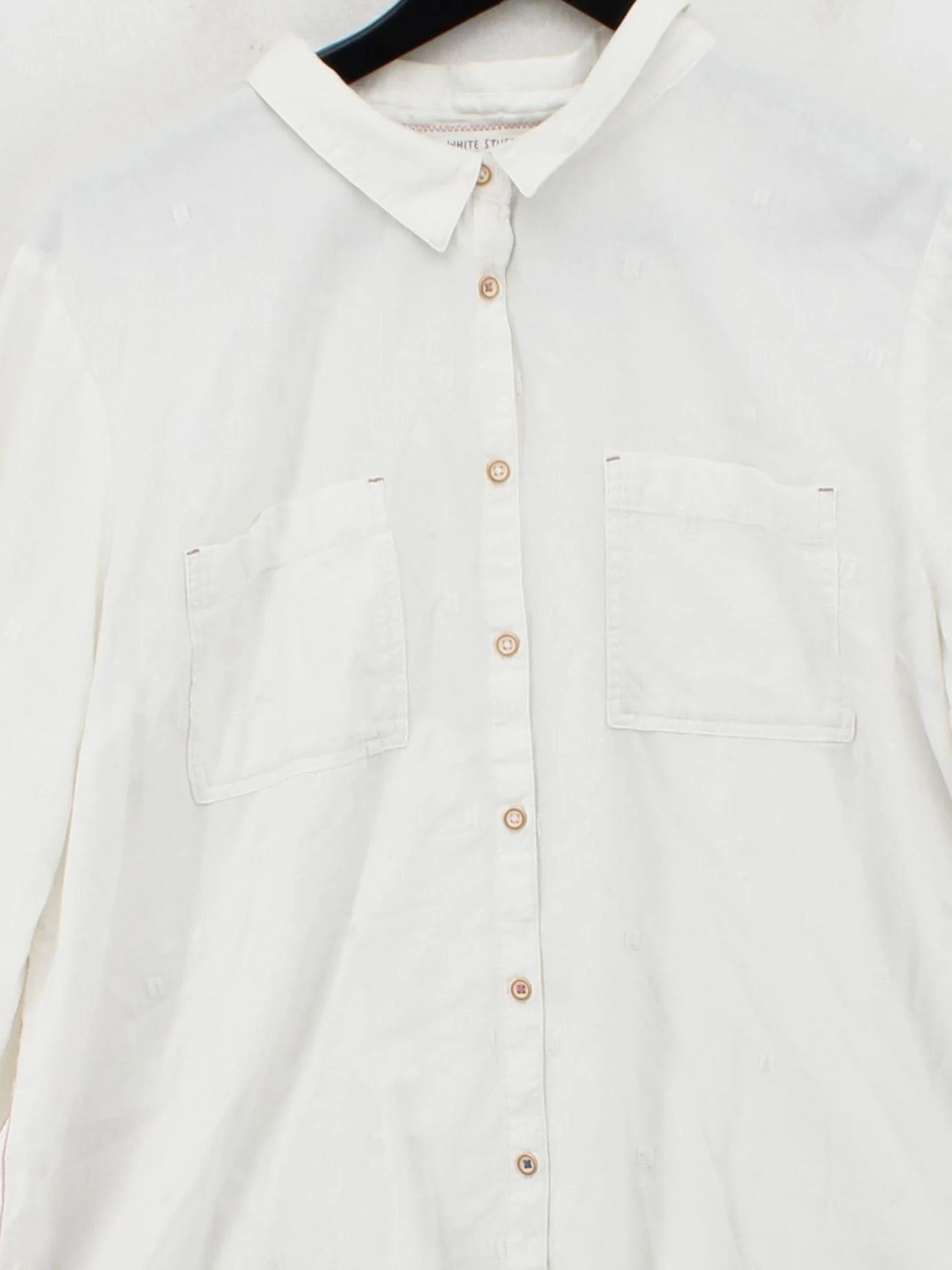 White Stuff Women's Shirt UK 18 White 100% Cotton Long Sleeve Collared Basic - Image 3