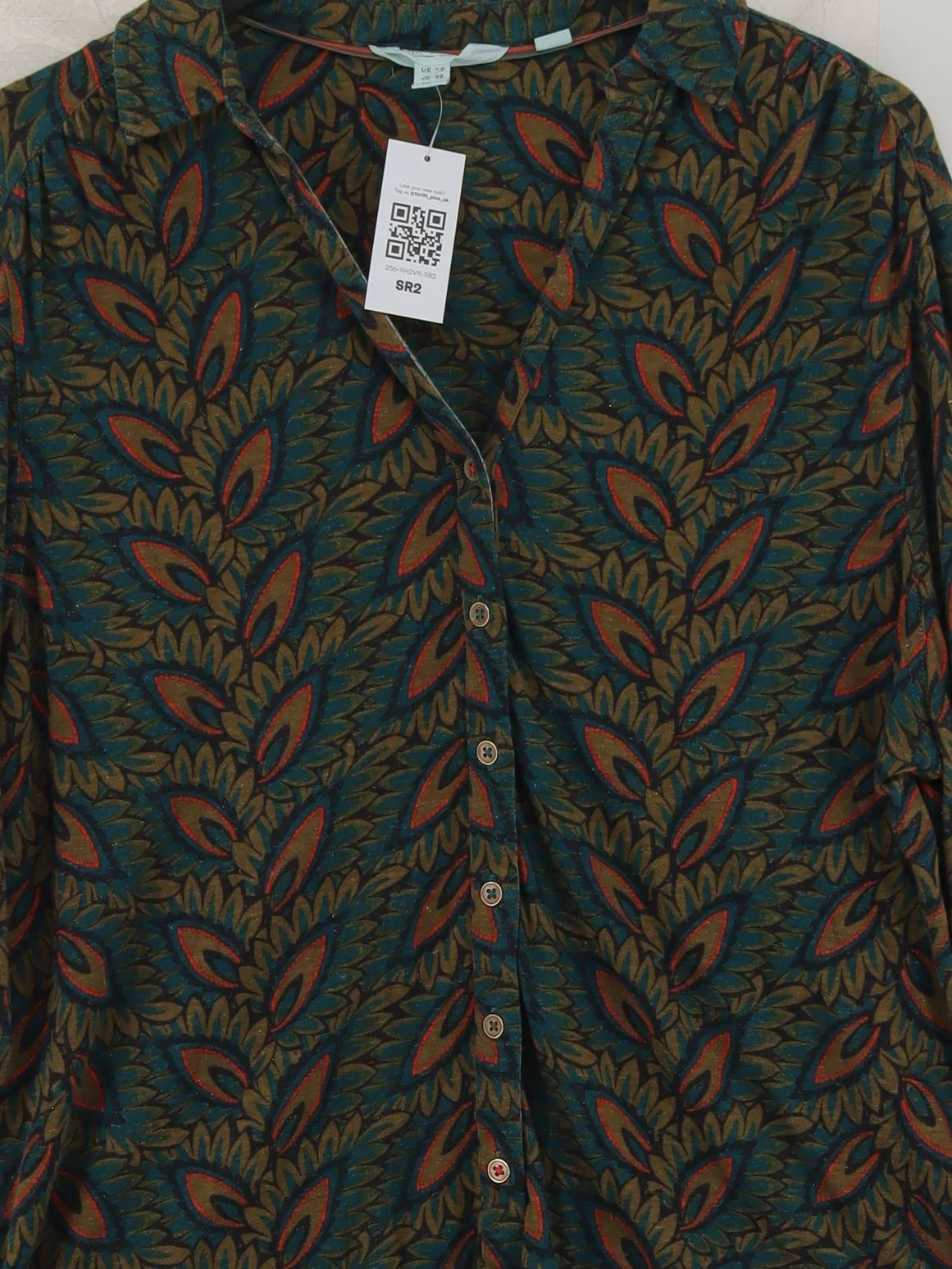 White Stuff Women's Shirt UK 20 Multi 100% Other Long Sleeve Collared Basic - Image 3