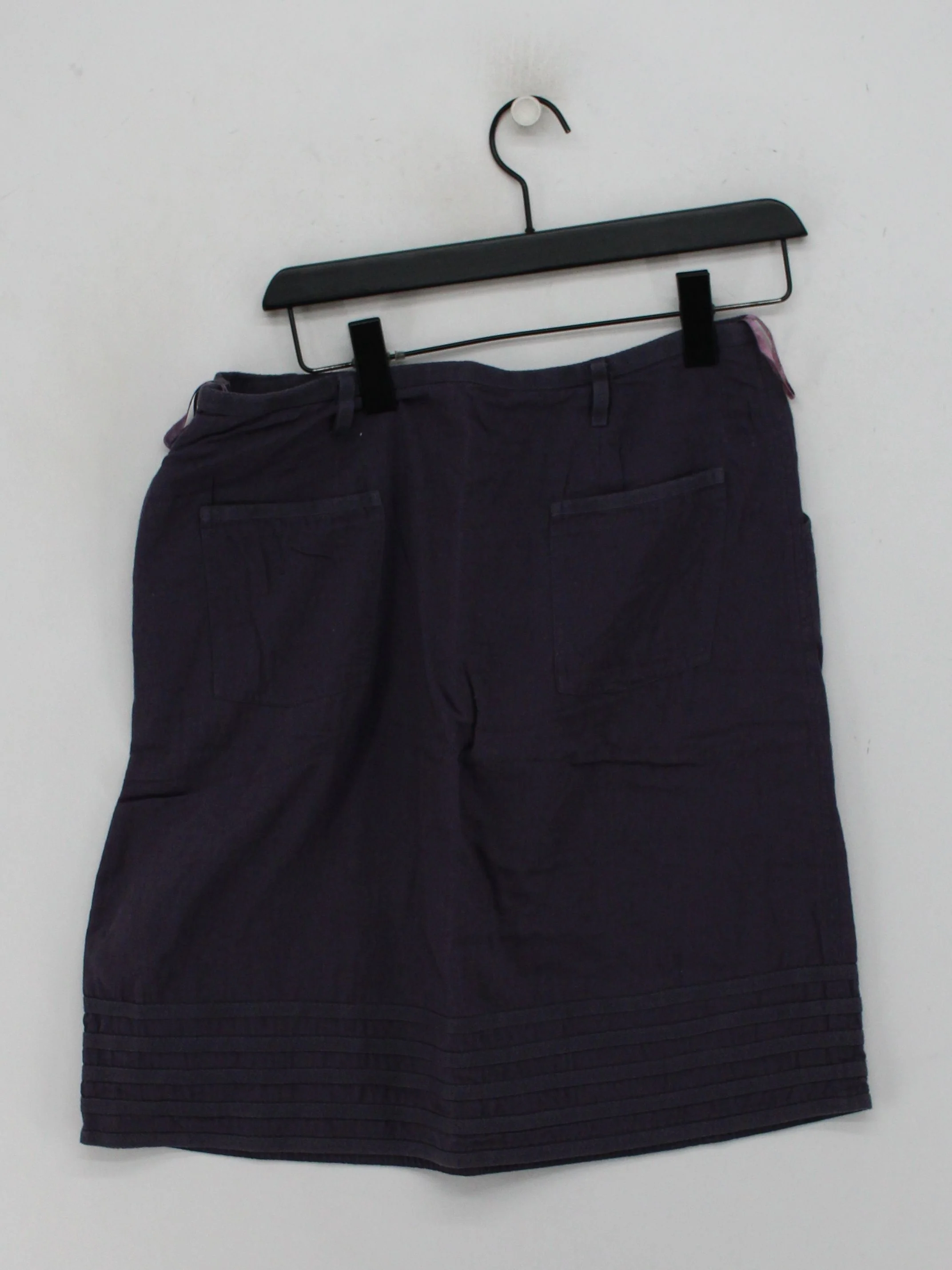 White Stuff Women's Shorts M Purple Cotton with Linen Cargo - Image 2