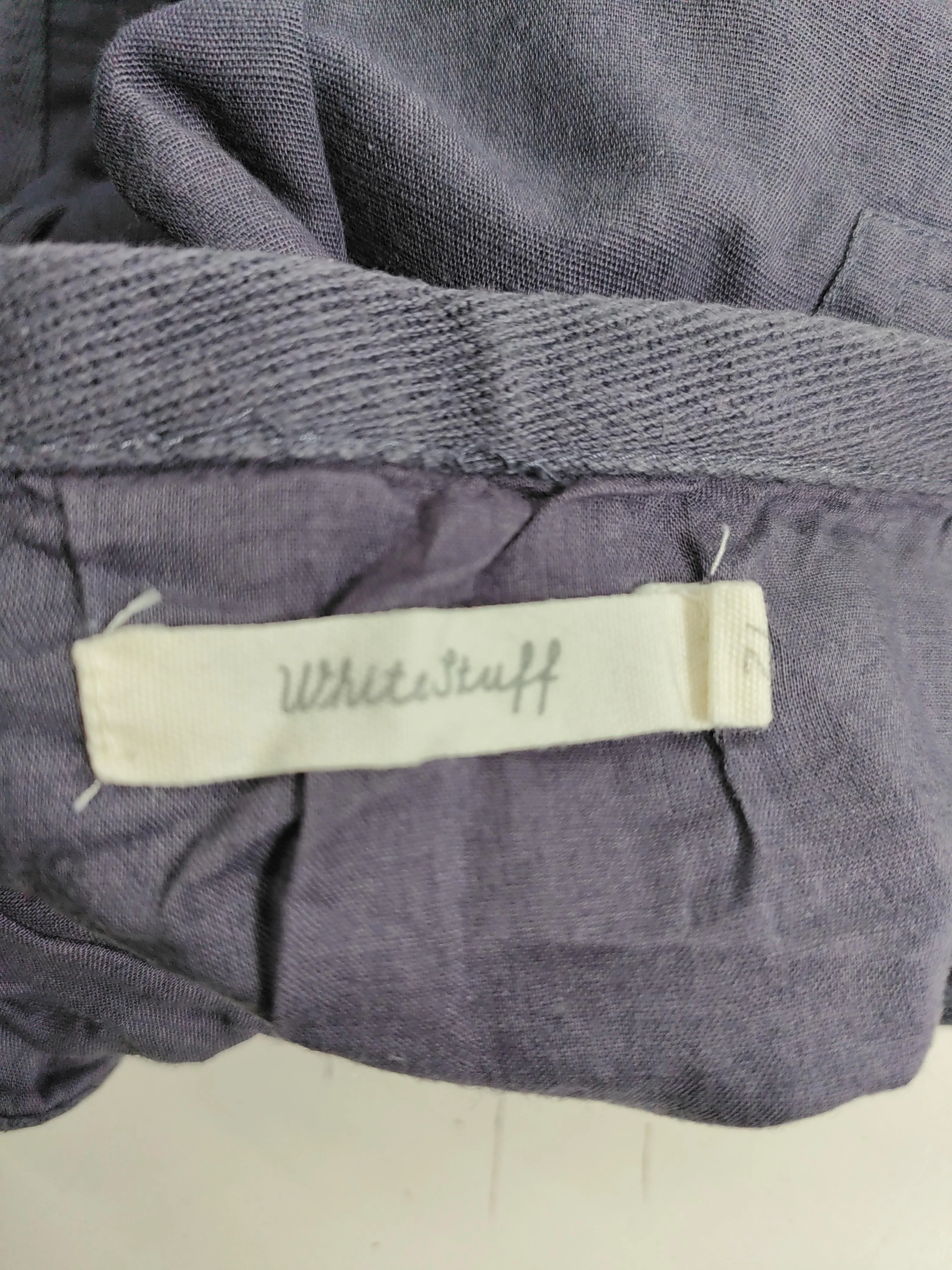 White Stuff Women's Shorts M Purple Cotton with Linen Cargo - Image 5