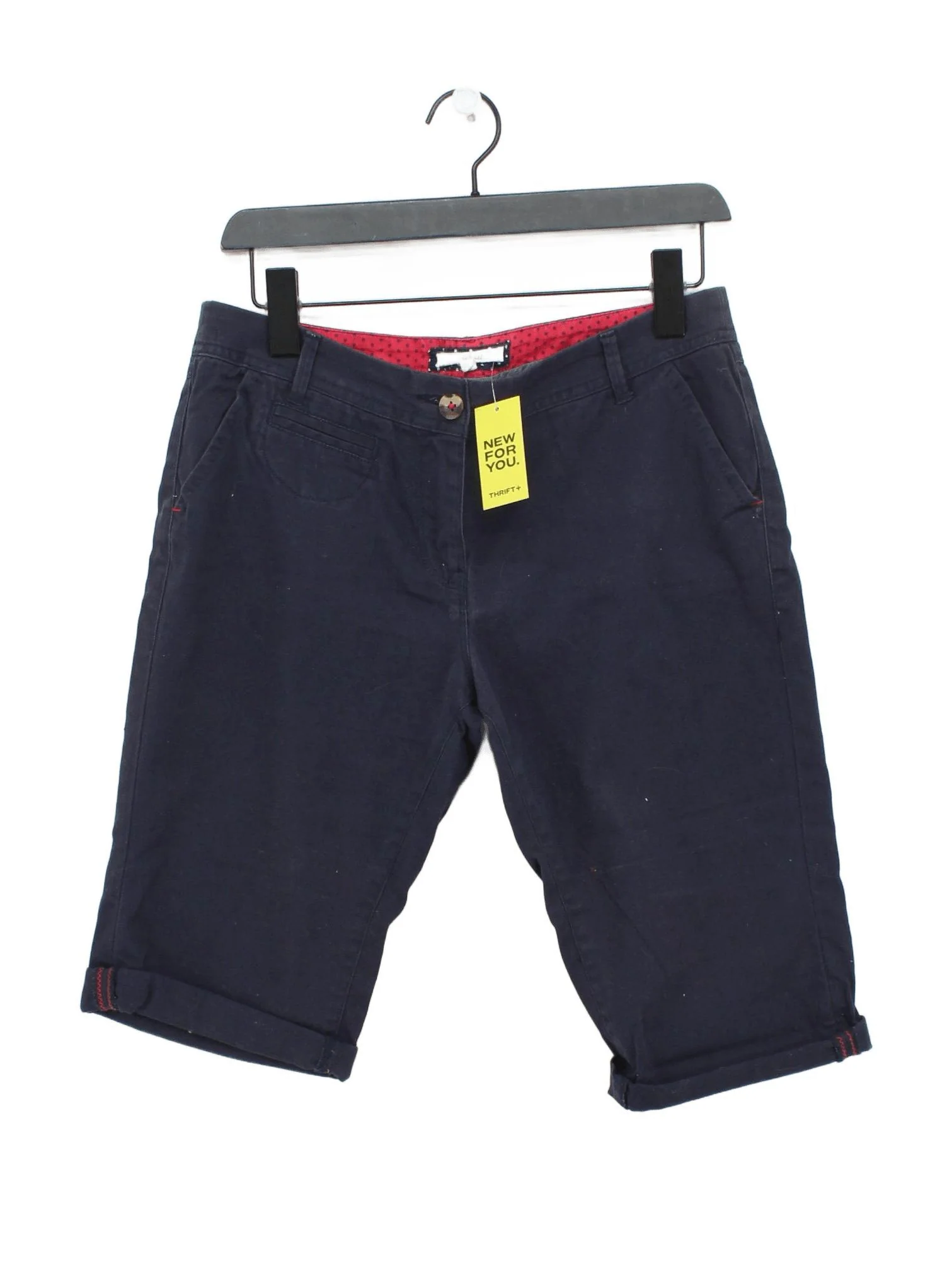 White Stuff Women's Shorts UK 10 Blue Cotton with Elastane Mom