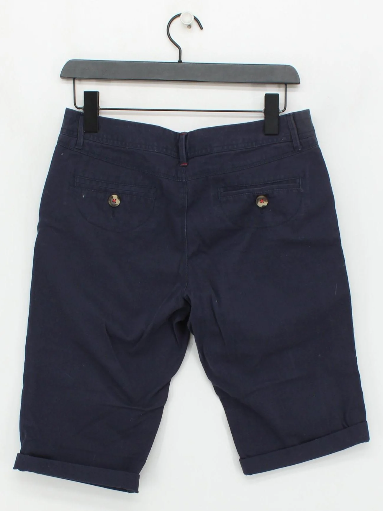 White Stuff Women's Shorts UK 10 Blue Cotton with Elastane Mom - Image 2