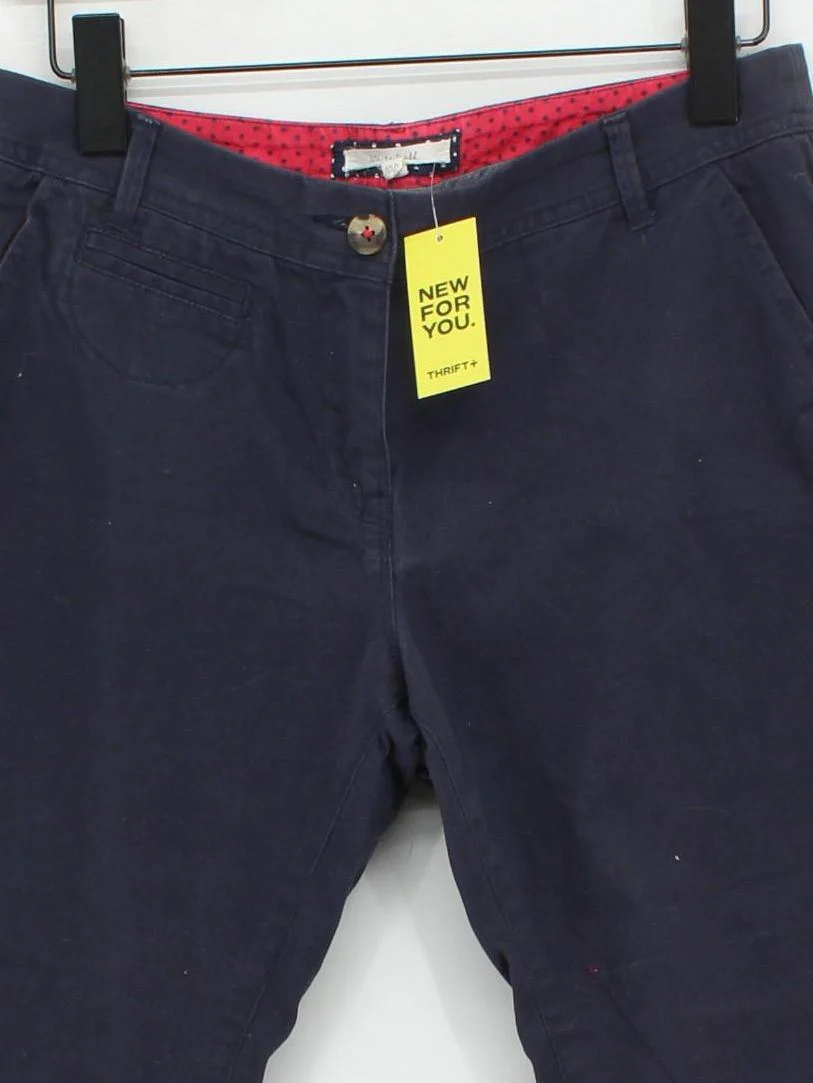 White Stuff Women's Shorts UK 10 Blue Cotton with Elastane Mom - Image 3