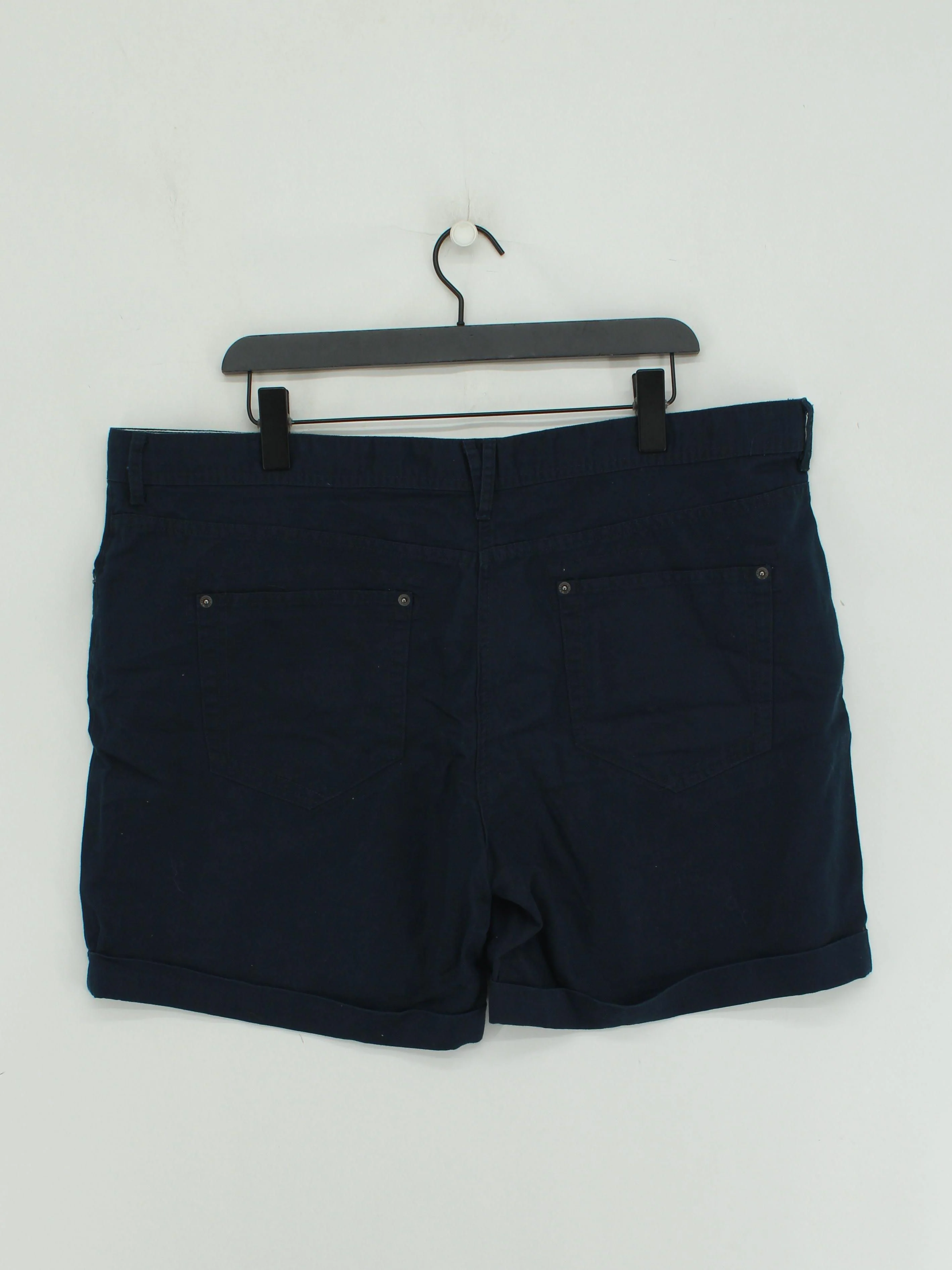 White Stuff Women's Shorts UK 18 Blue Cotton with Linen Cargo - Image 2