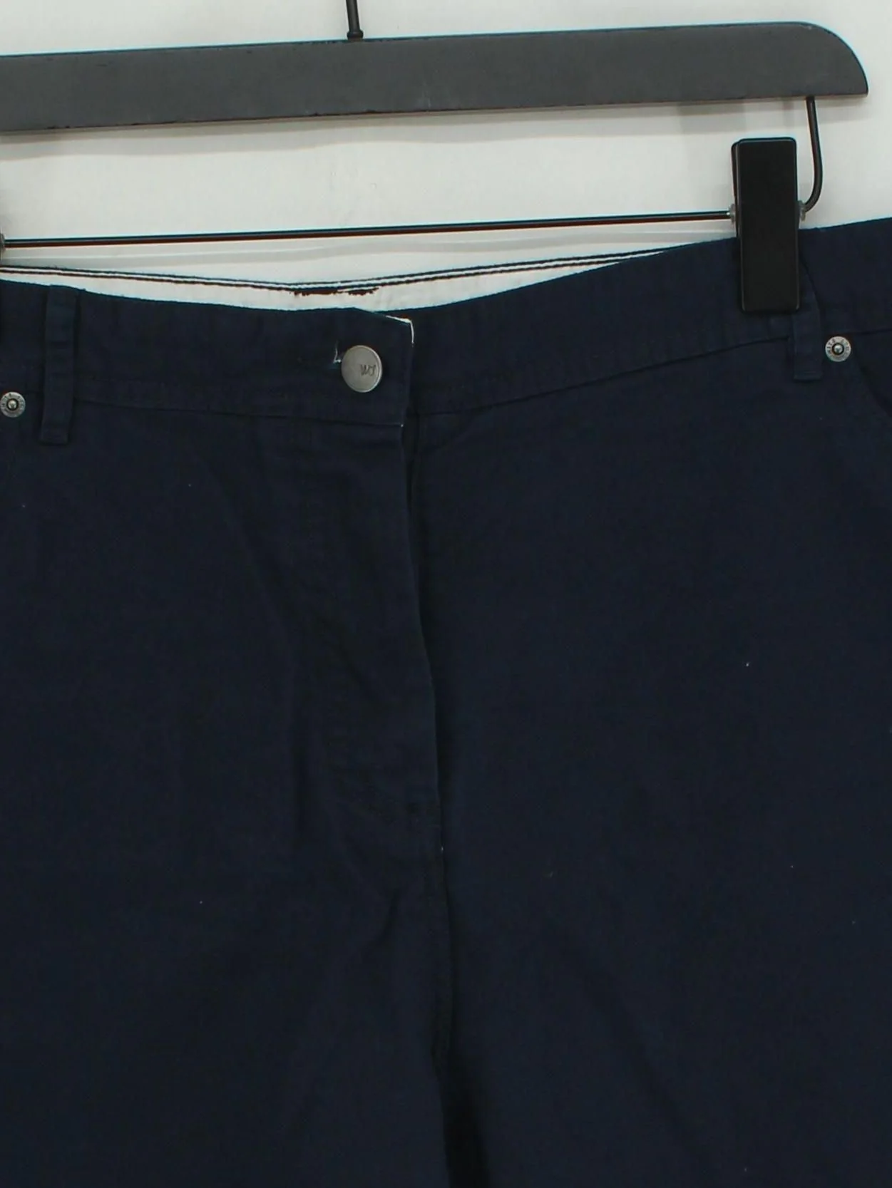 White Stuff Women's Shorts UK 18 Blue Cotton with Linen Cargo - Image 3