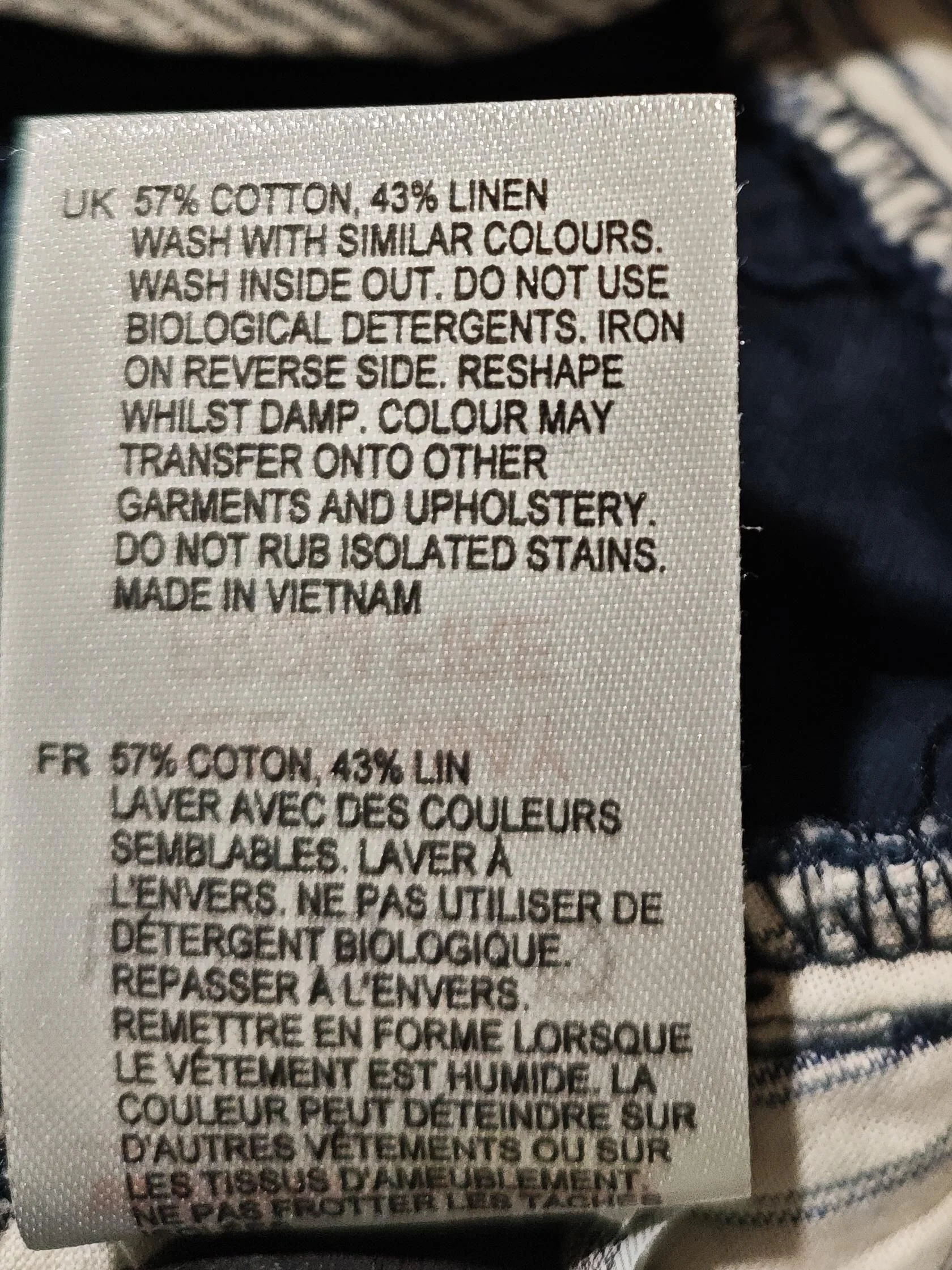 White Stuff Women's Shorts UK 18 Blue Cotton with Linen Cargo - Image 6