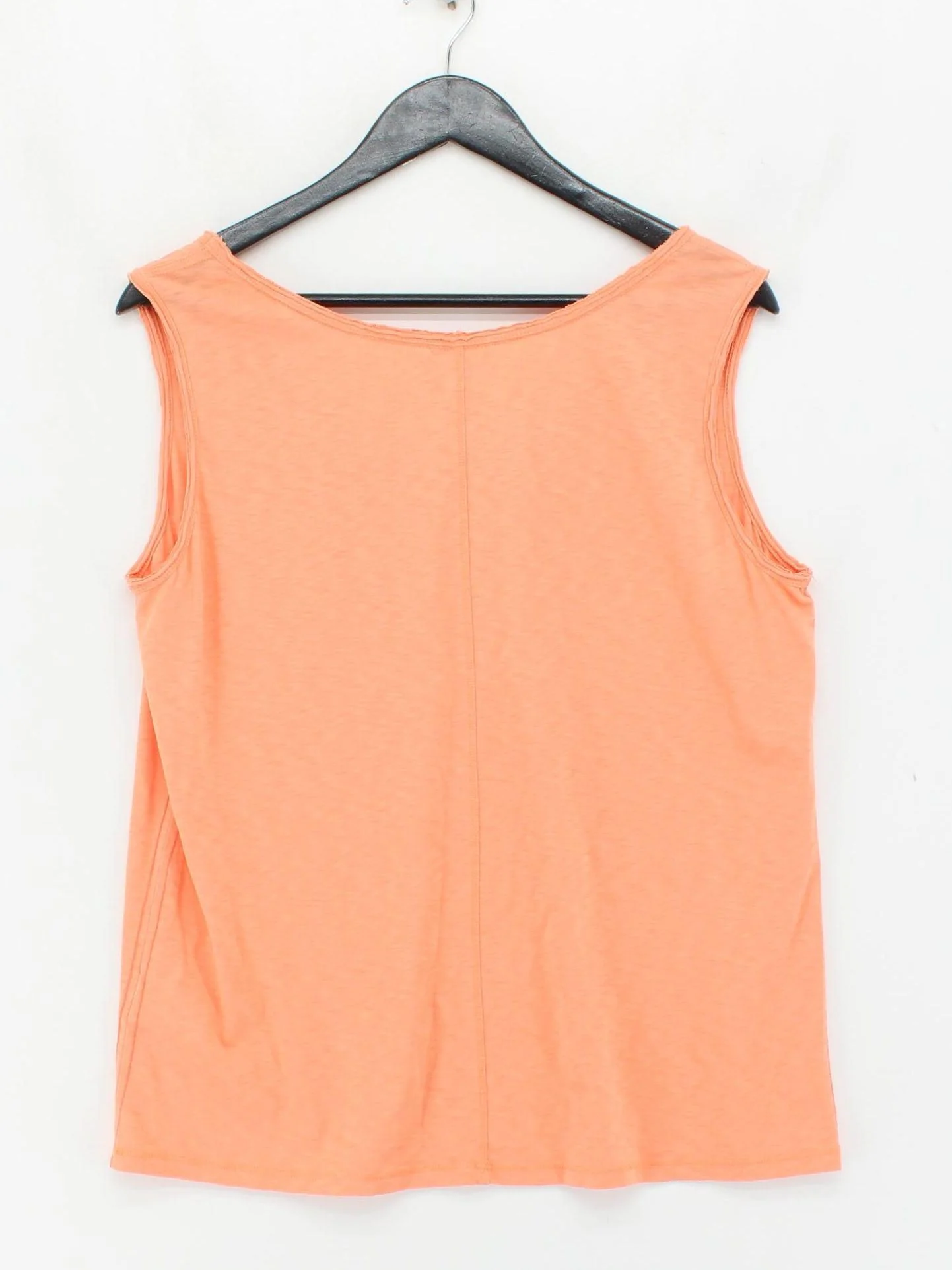 White Stuff Women's T-Shirt L Orange 100% Cotton Sleeveless Round Neck Basic - Image 2