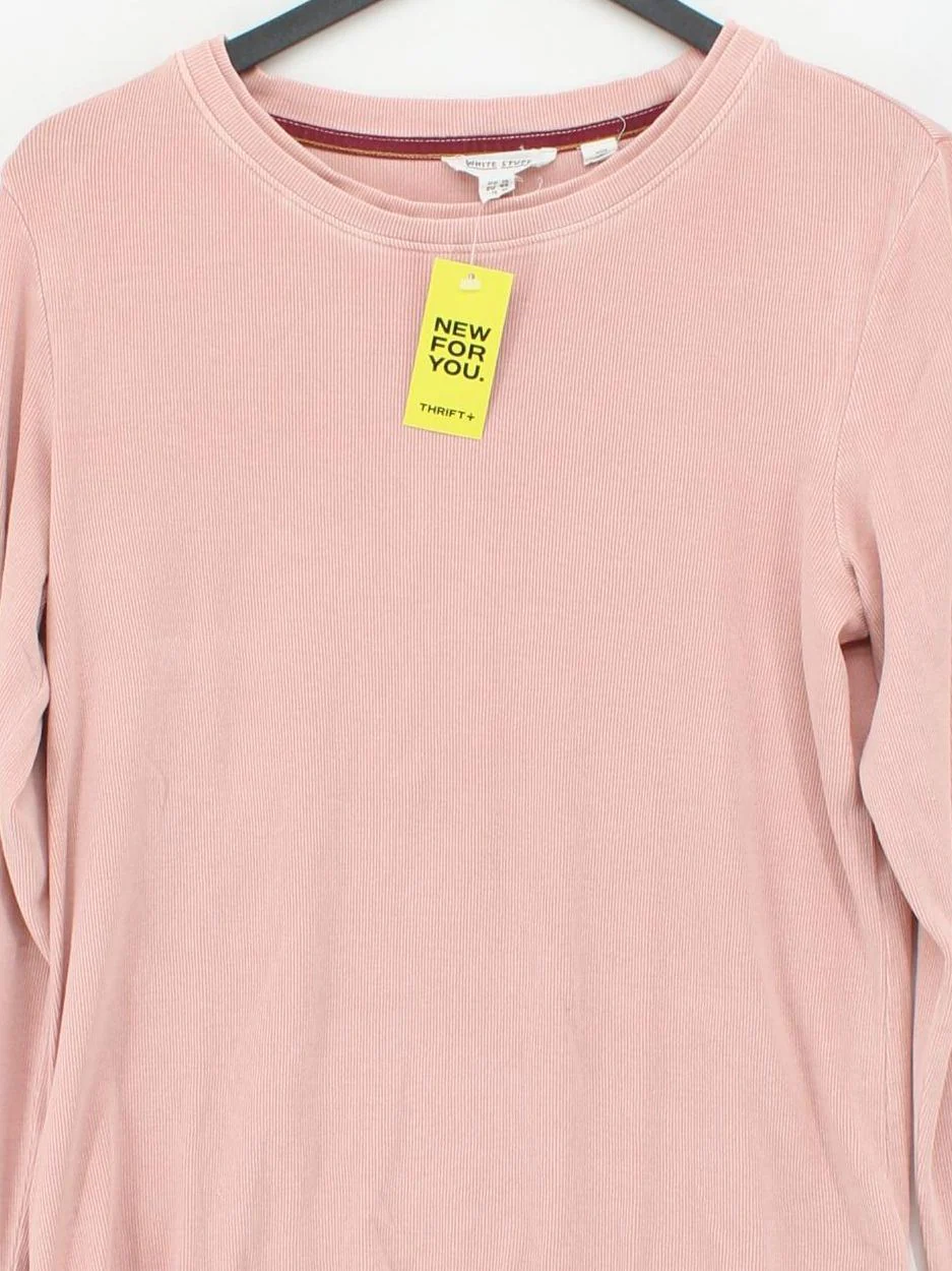 White Stuff Women's T-Shirt S Pink Cotton with Elastane Basic - Image 3