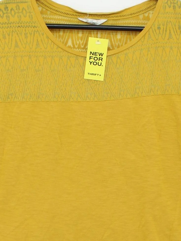 White Stuff Women's T-Shirt UK 10 Yellow Lyocell Modal - Image 3