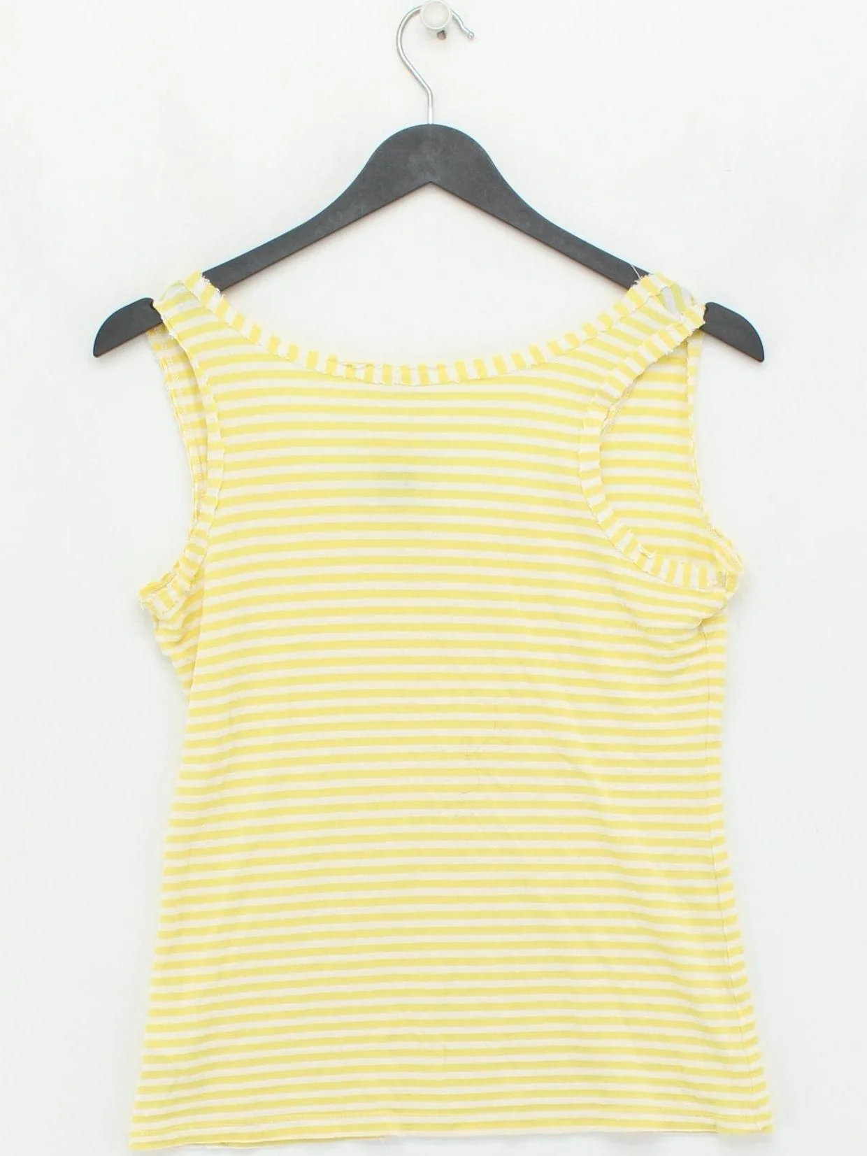 White Stuff Women's T-Shirt UK 10 Yellow Viscose with Polyester, Linen Basic - Image 2