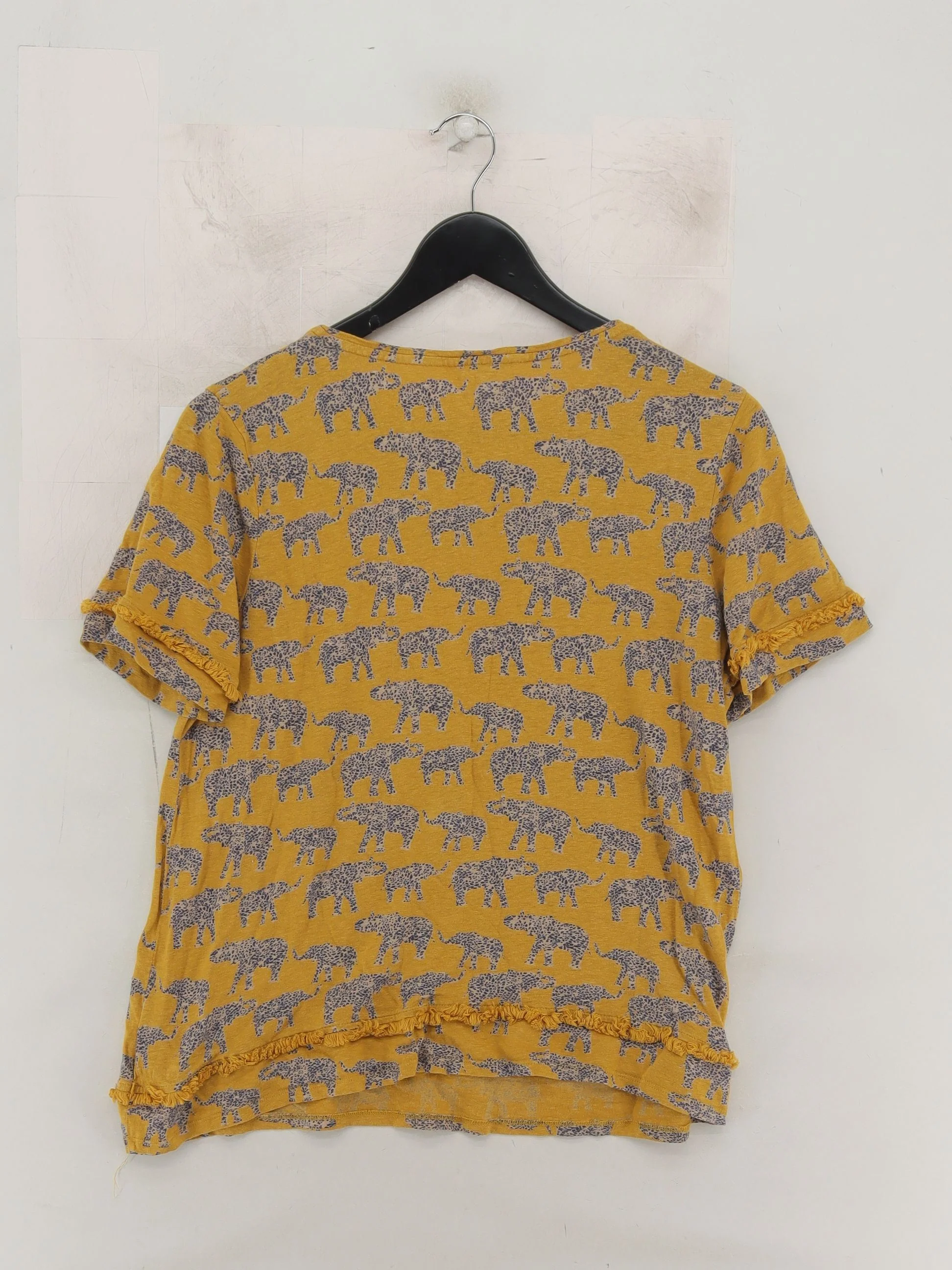 White Stuff Women's T-Shirt UK 12 Yellow Linen with Viscose Basic - Image 2