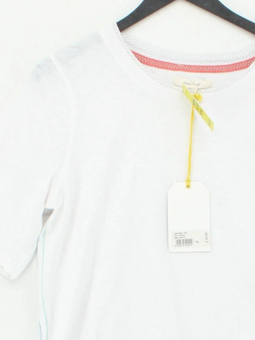 White Stuff Women's T-Shirt UK 14 White 100% Cotton Basic - Image 3