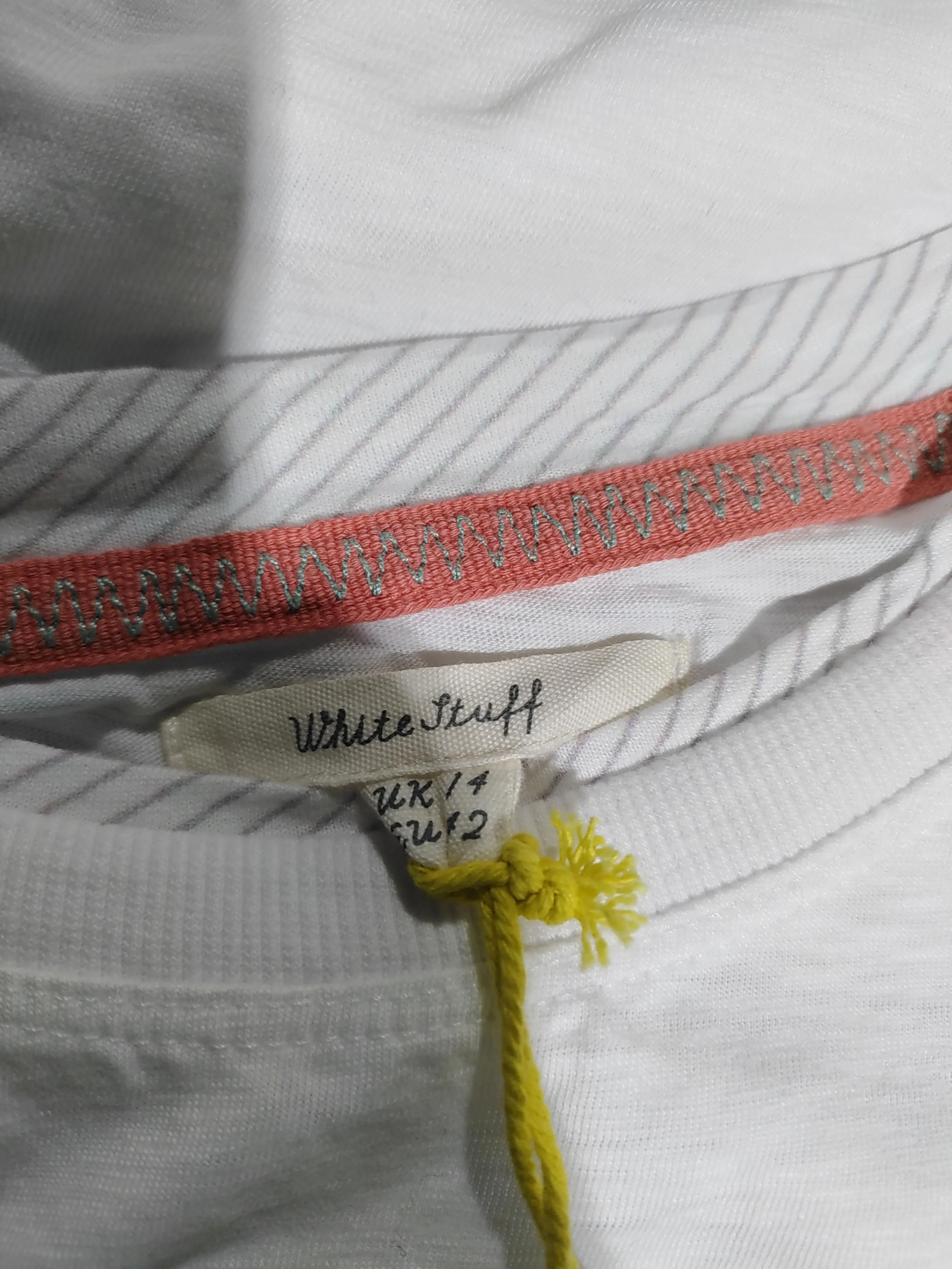 White Stuff Women's T-Shirt UK 14 White 100% Cotton Basic - Image 5