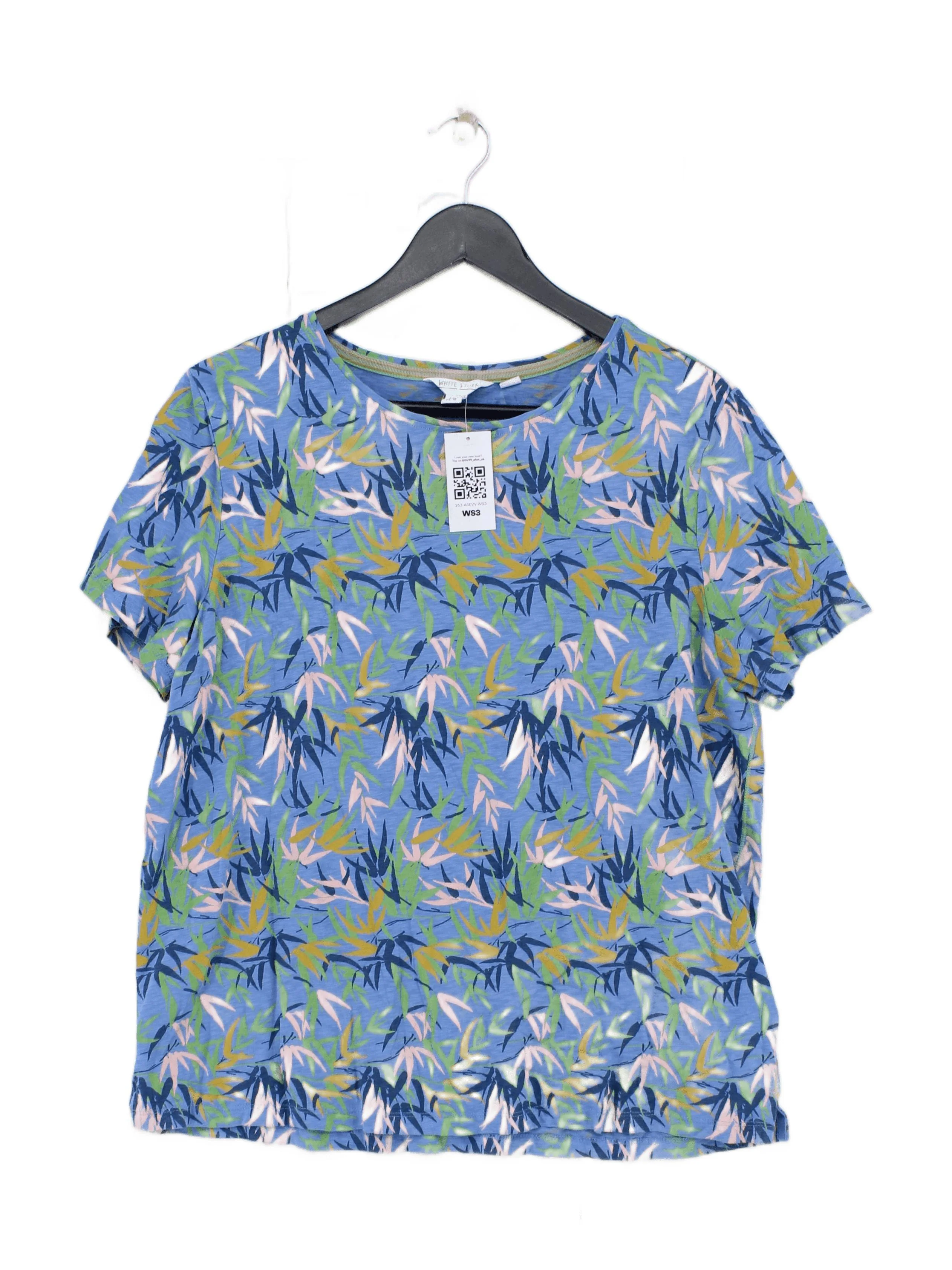 White Stuff Women's T-Shirt UK 16 Blue 100% Cotton Basic
